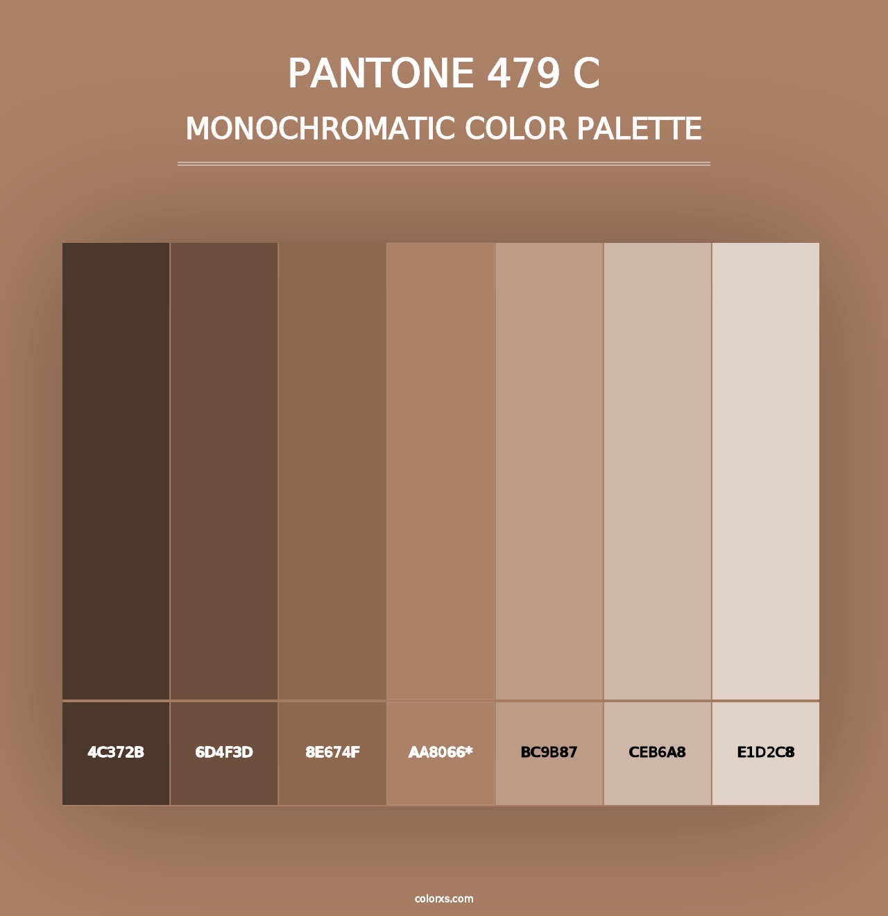 PANTONE 479 C - Monochromatic Color Palette