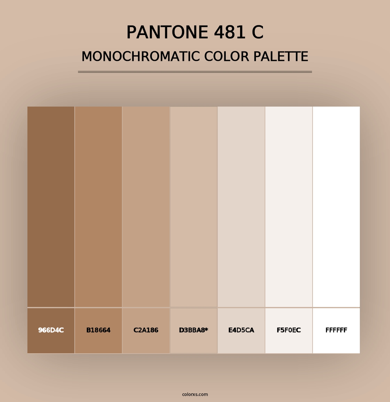 PANTONE 481 C - Monochromatic Color Palette