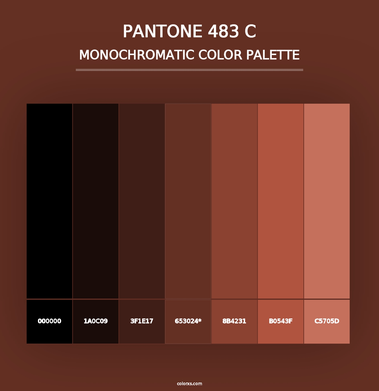 PANTONE 483 C - Monochromatic Color Palette