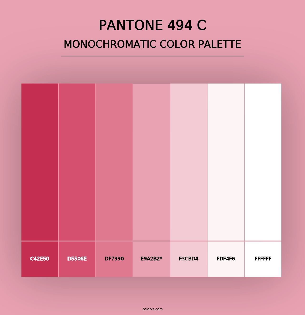 PANTONE 494 C - Monochromatic Color Palette