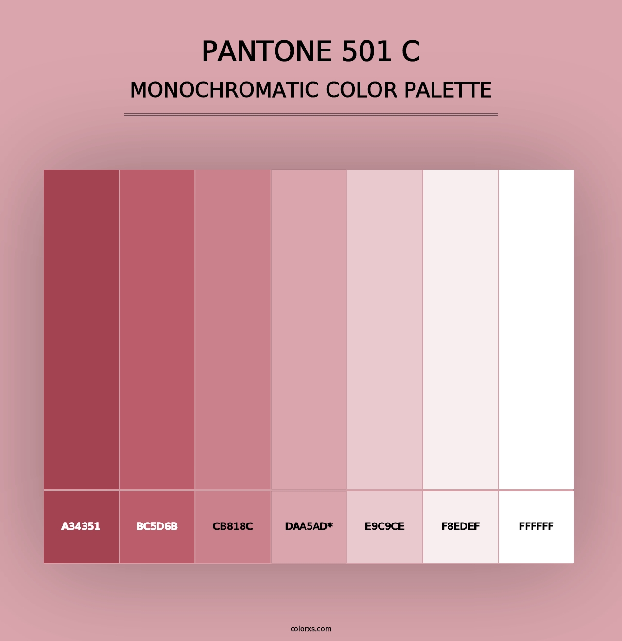 PANTONE 501 C - Monochromatic Color Palette