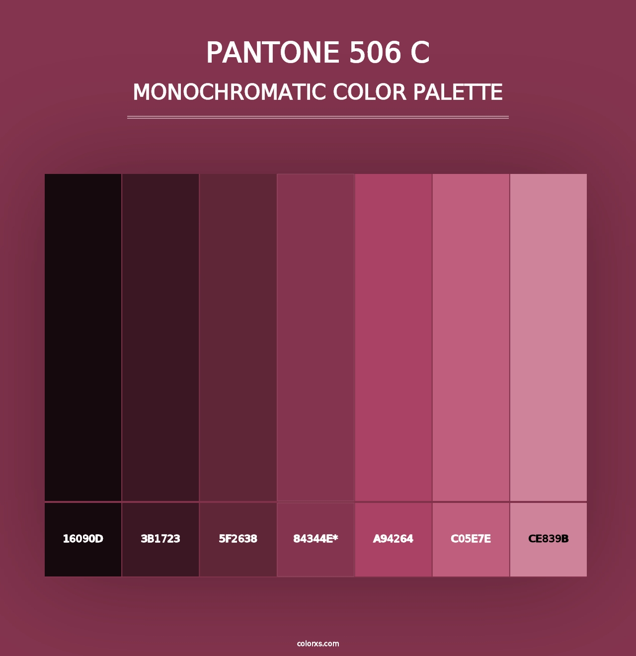 PANTONE 506 C - Monochromatic Color Palette