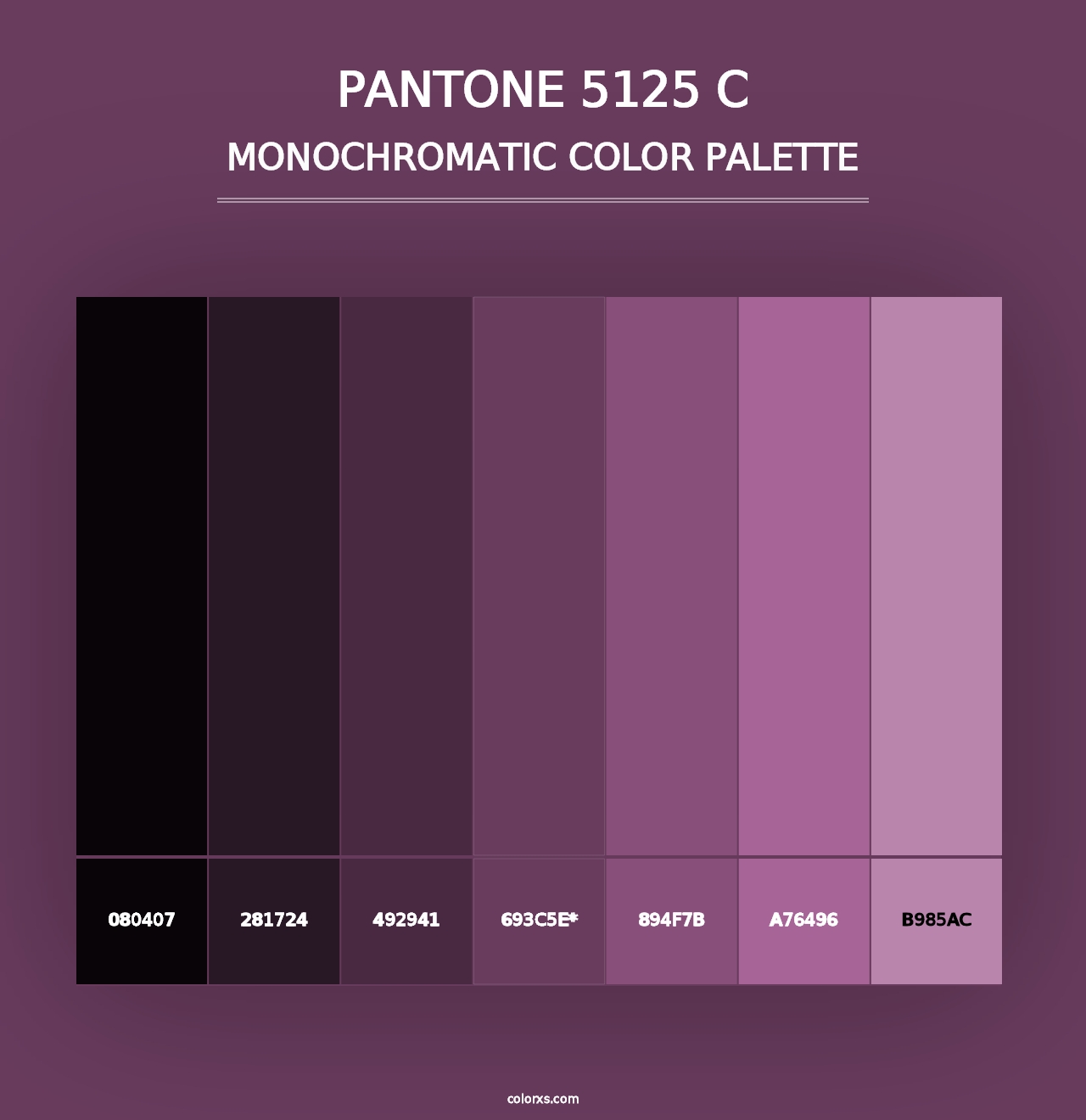 PANTONE 5125 C - Monochromatic Color Palette