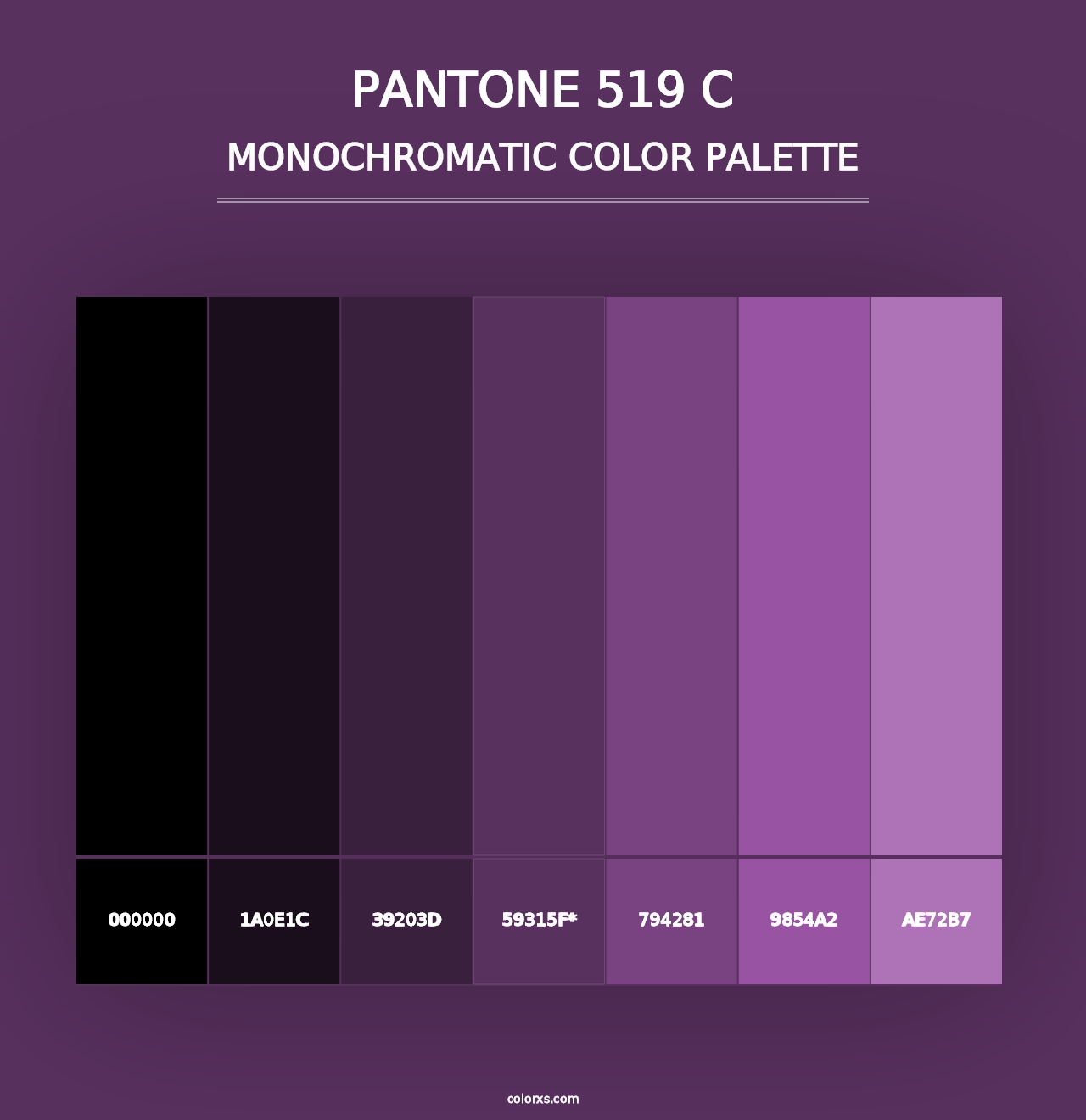 PANTONE 519 C - Monochromatic Color Palette