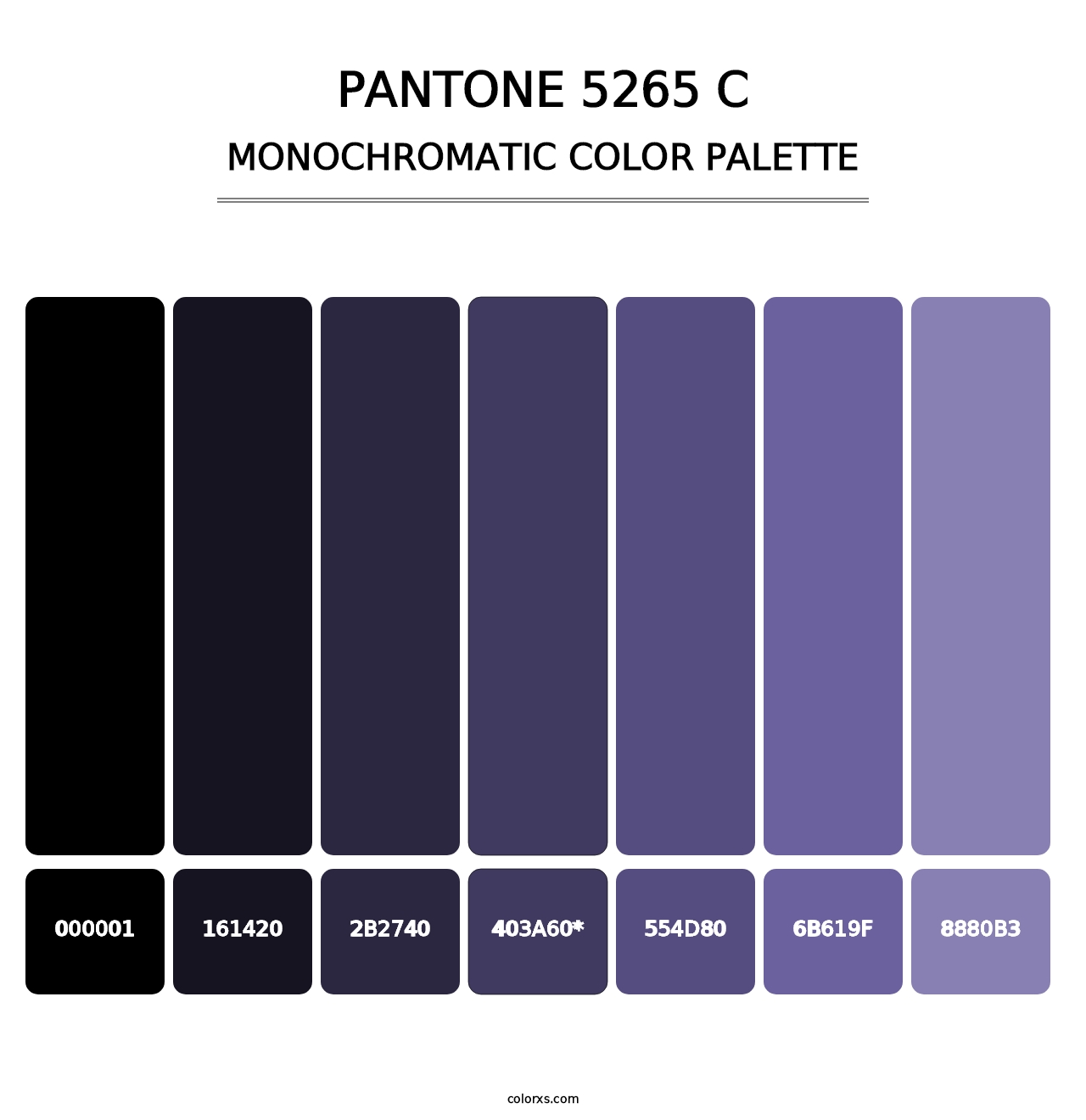 PANTONE 5265 C - Monochromatic Color Palette