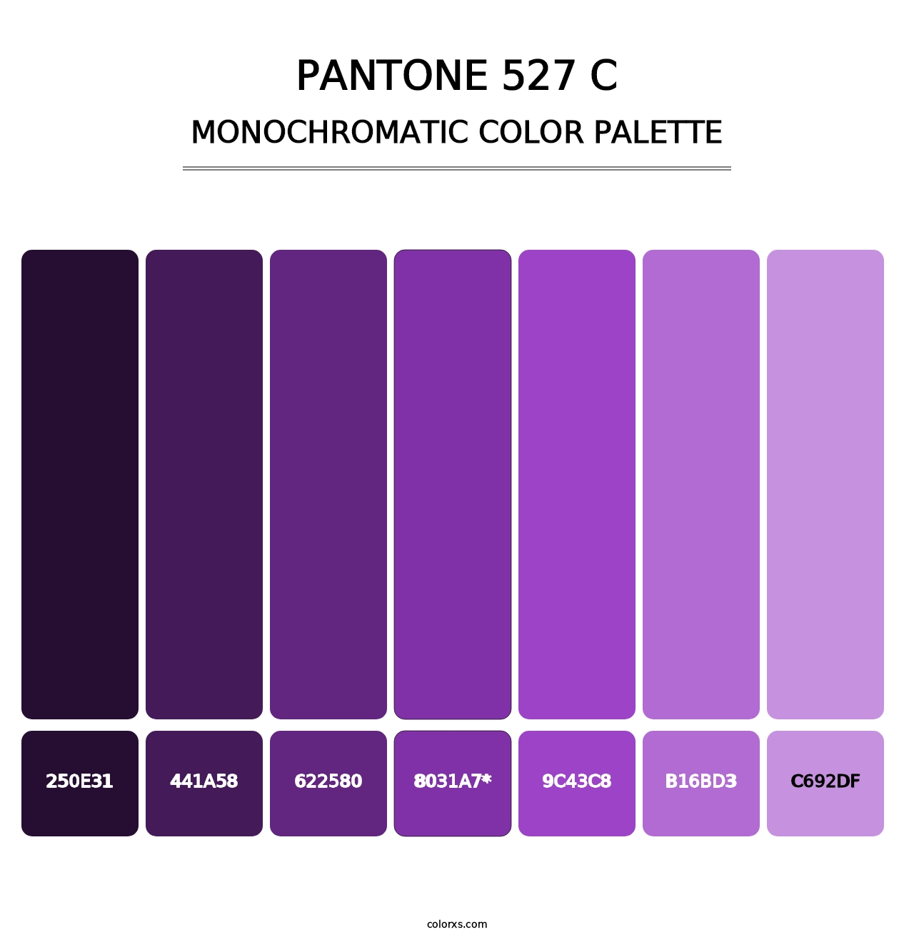 PANTONE 527 C - Monochromatic Color Palette