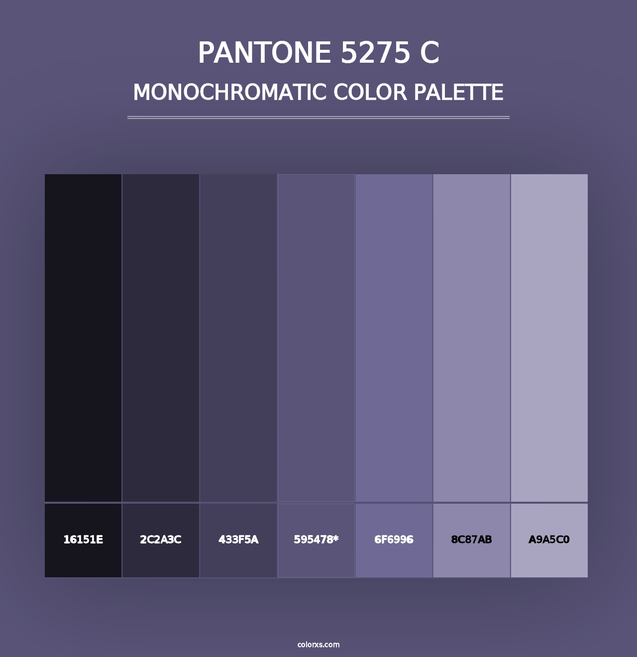 PANTONE 5275 C - Monochromatic Color Palette