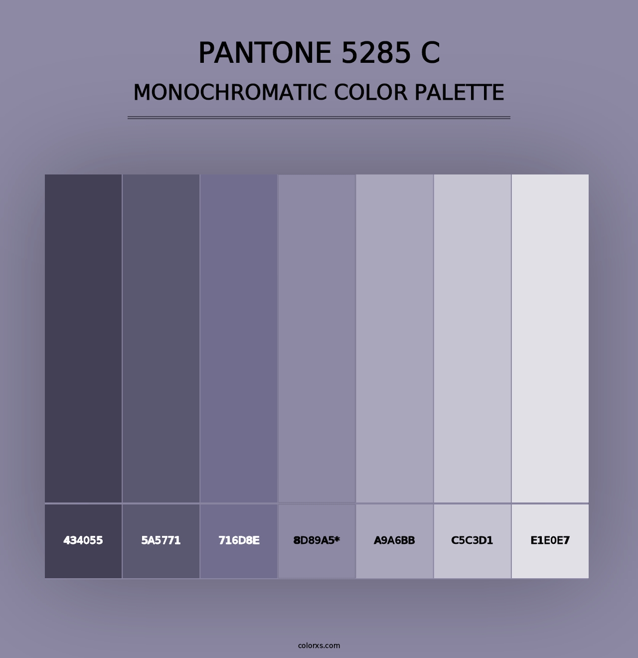 PANTONE 5285 C - Monochromatic Color Palette