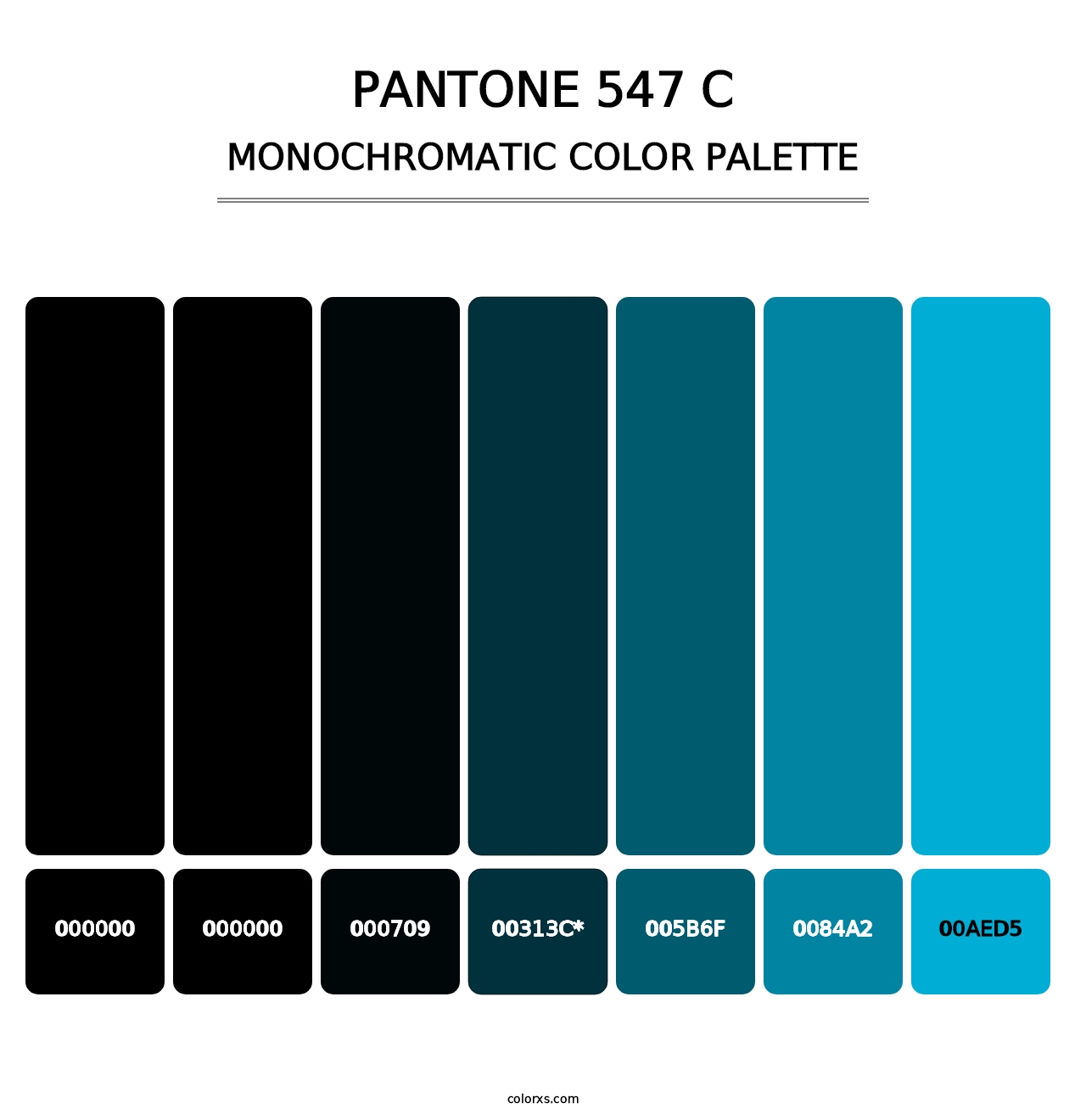 PANTONE 547 C - Monochromatic Color Palette