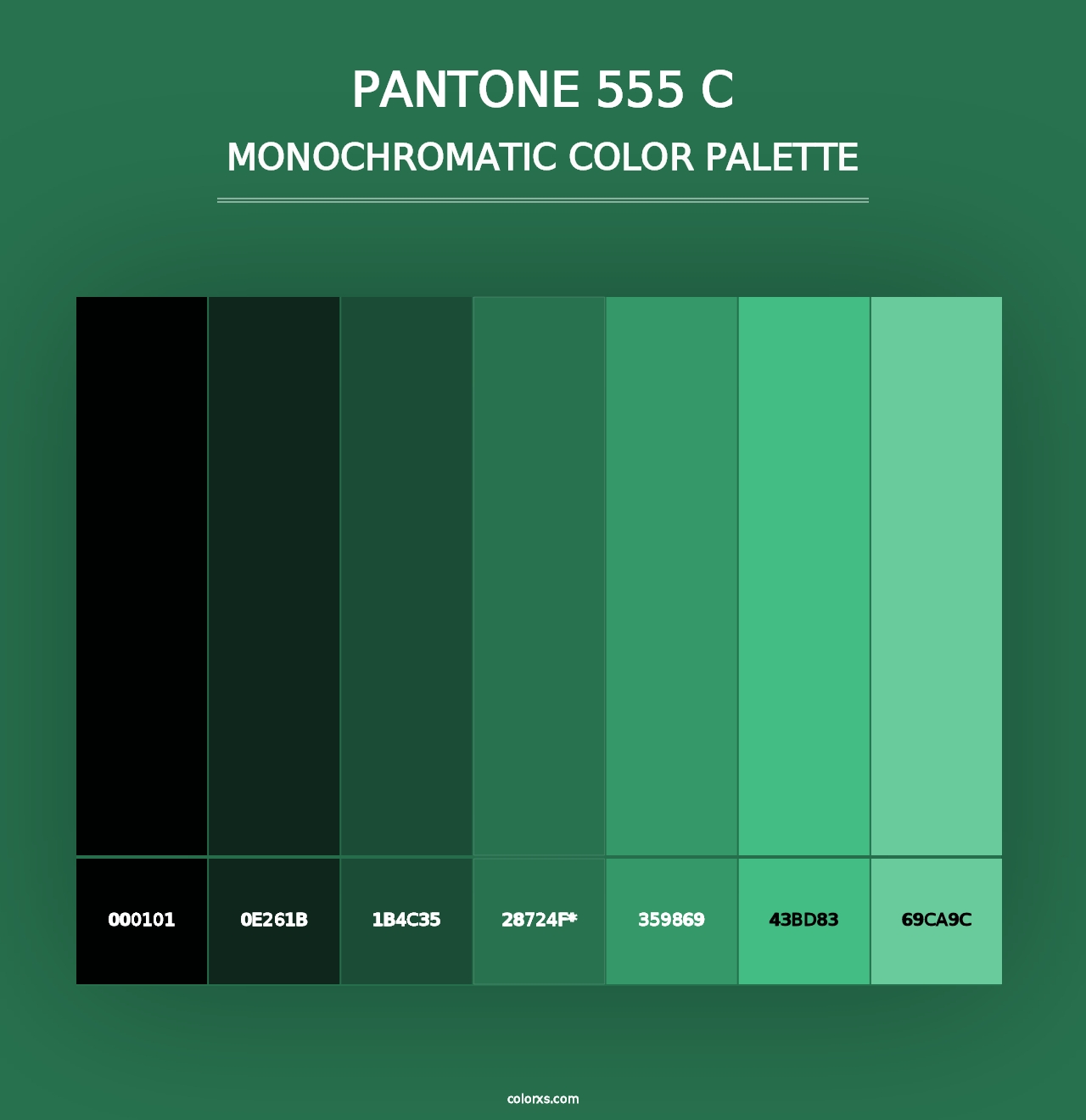 PANTONE 555 C - Monochromatic Color Palette