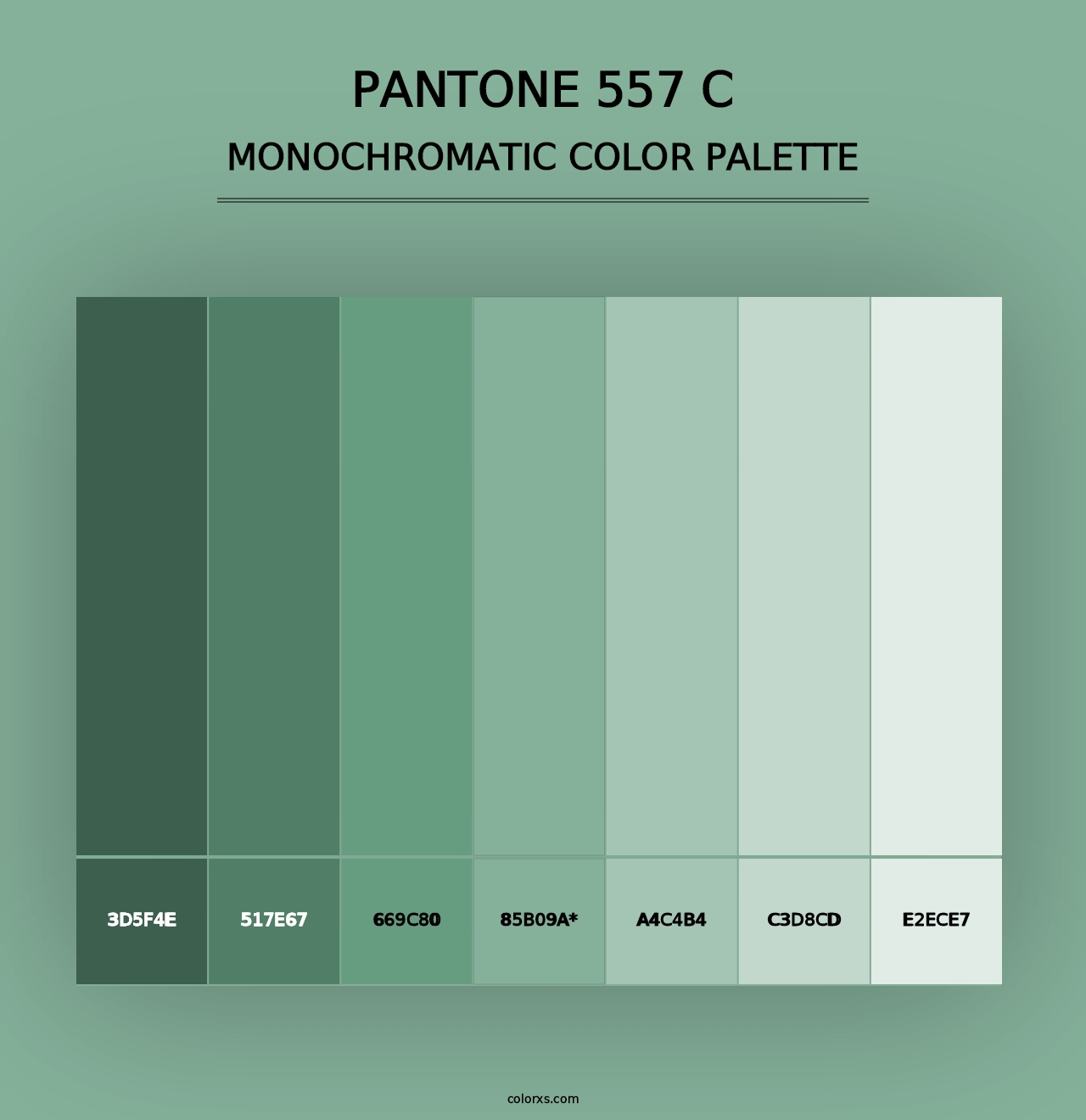 PANTONE 557 C - Monochromatic Color Palette