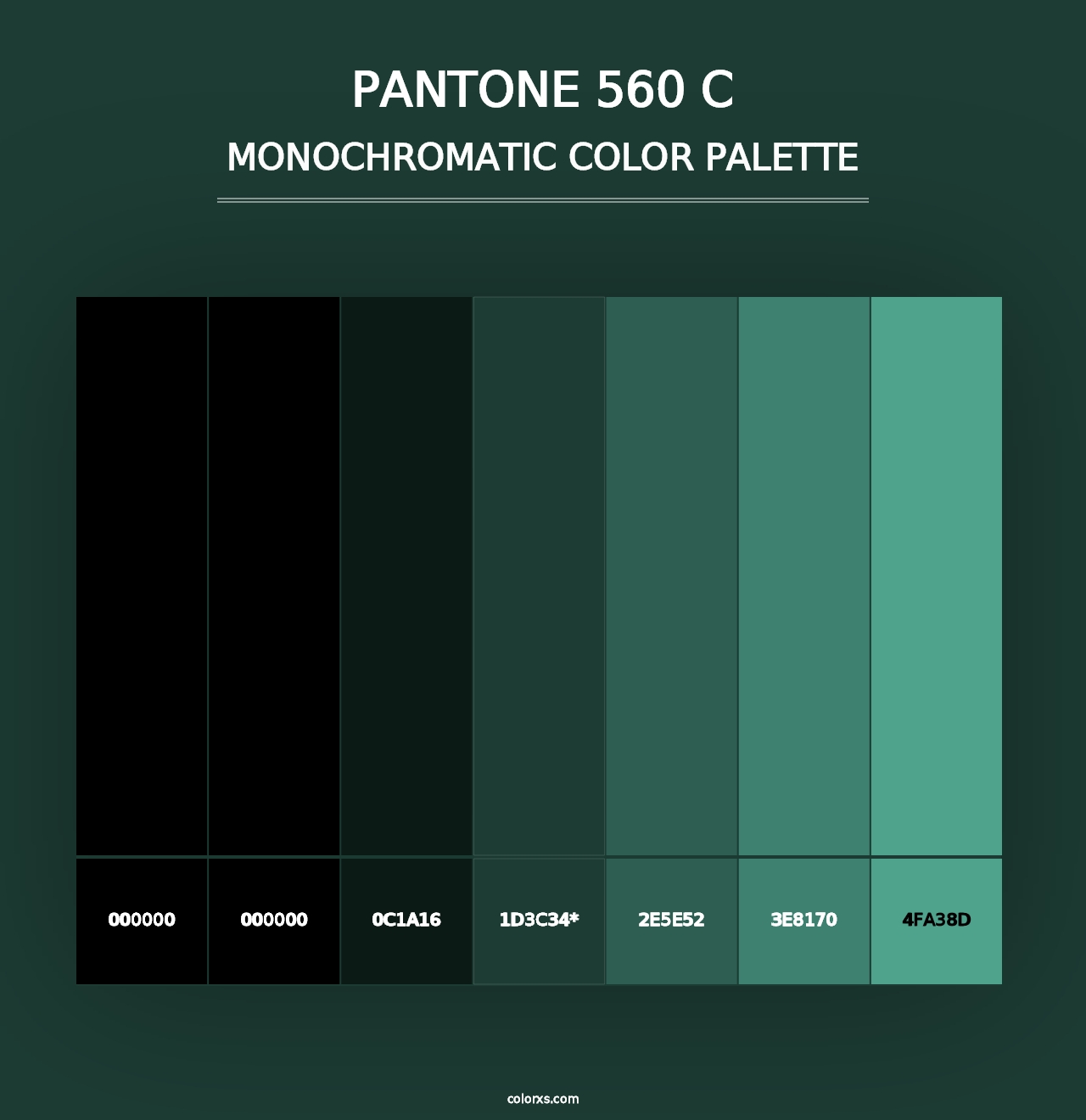 PANTONE 560 C - Monochromatic Color Palette