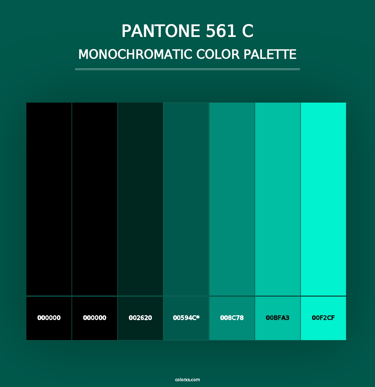 PANTONE 561 C - Monochromatic Color Palette