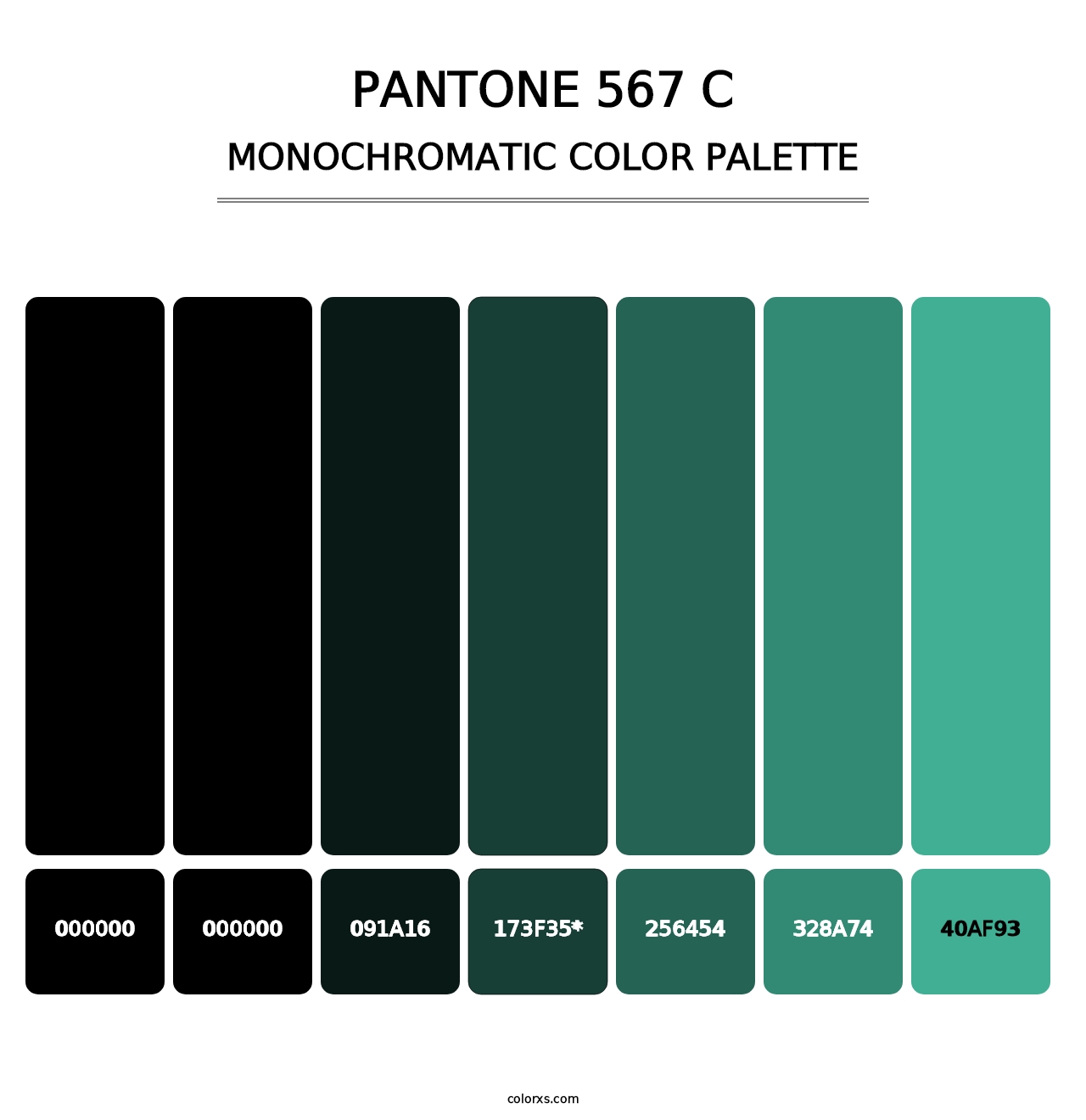 PANTONE 567 C - Monochromatic Color Palette