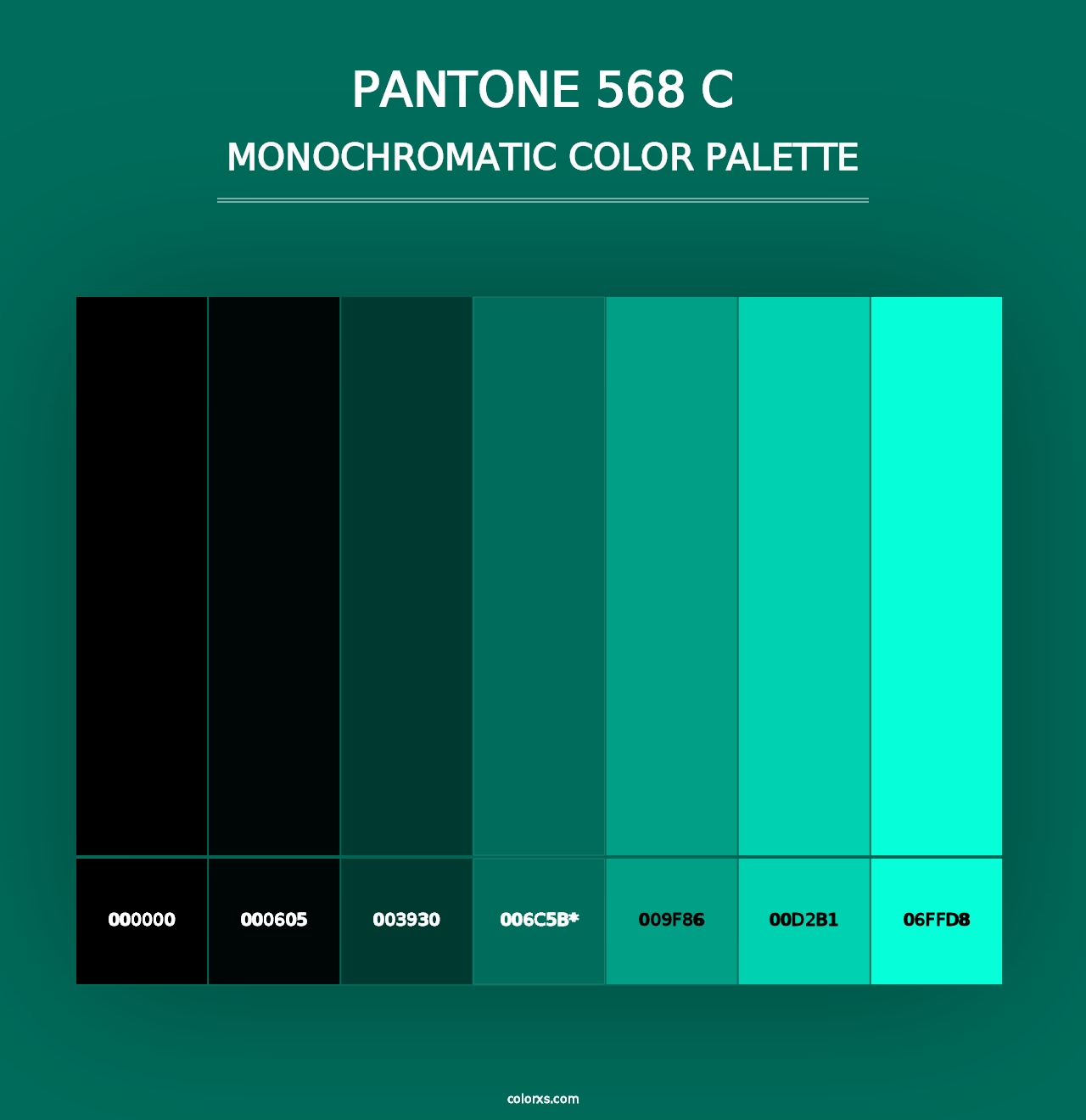 PANTONE 568 C - Monochromatic Color Palette