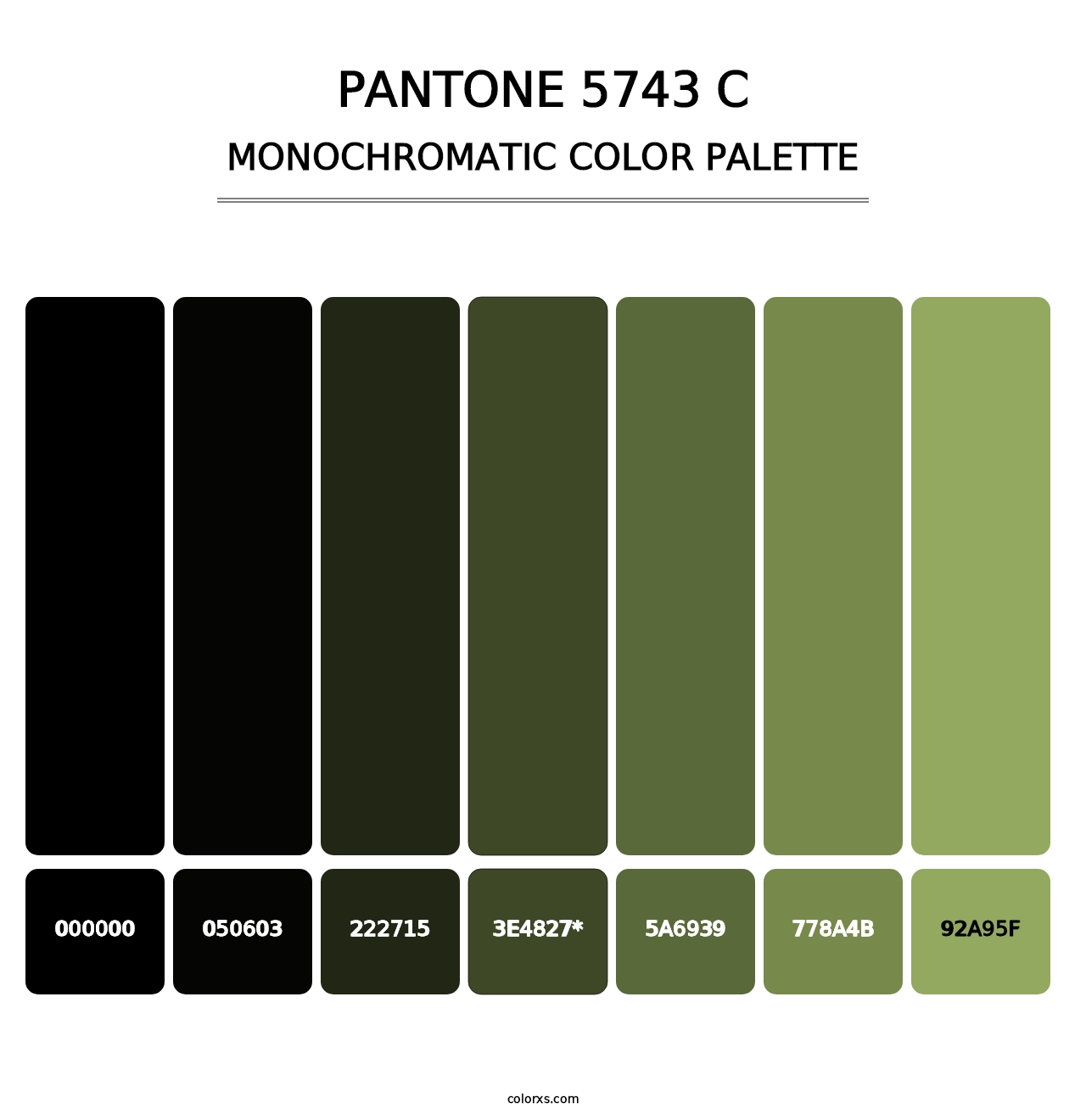 PANTONE 5743 C - Monochromatic Color Palette