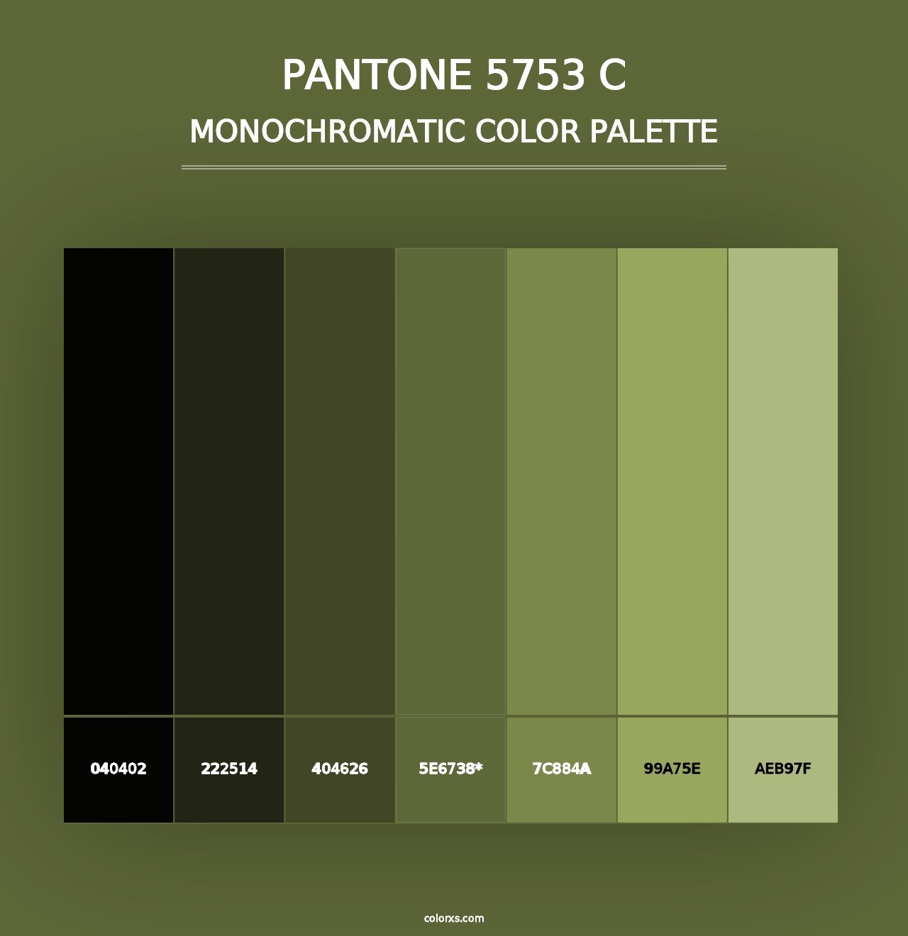 PANTONE 5753 C - Monochromatic Color Palette