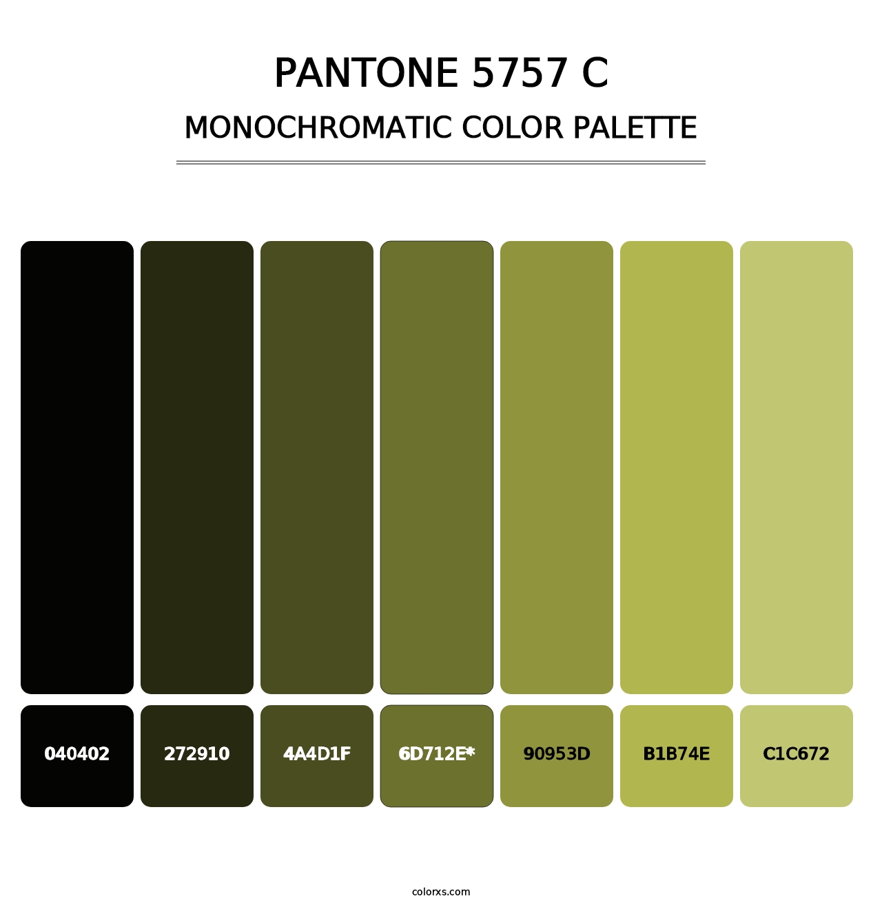 PANTONE 5757 C - Monochromatic Color Palette