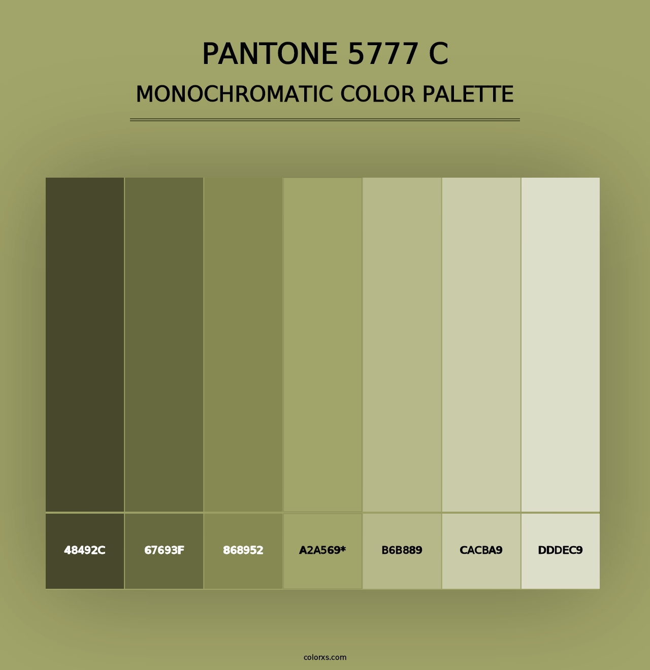 PANTONE 5777 C - Monochromatic Color Palette