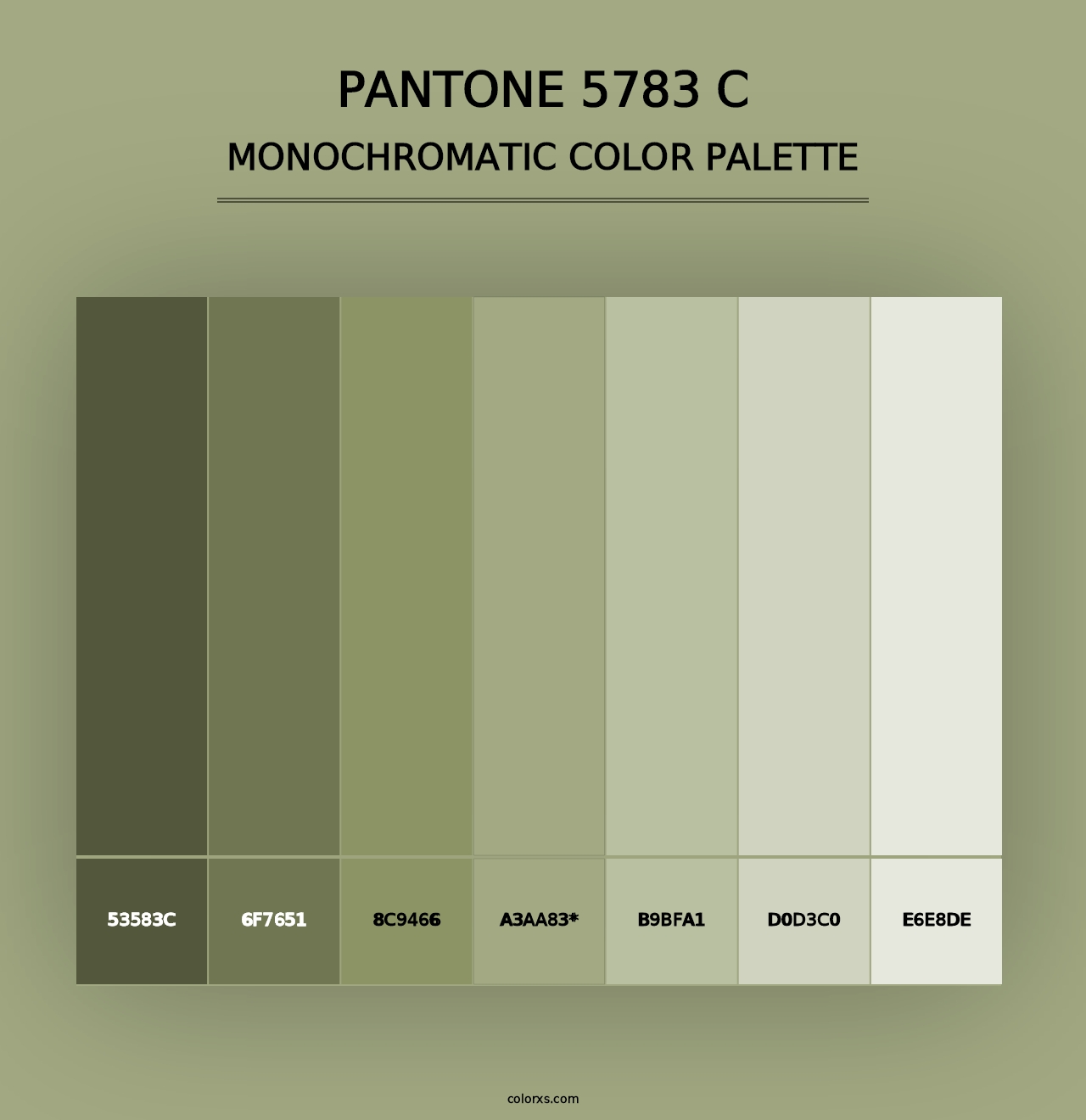 PANTONE 5783 C - Monochromatic Color Palette