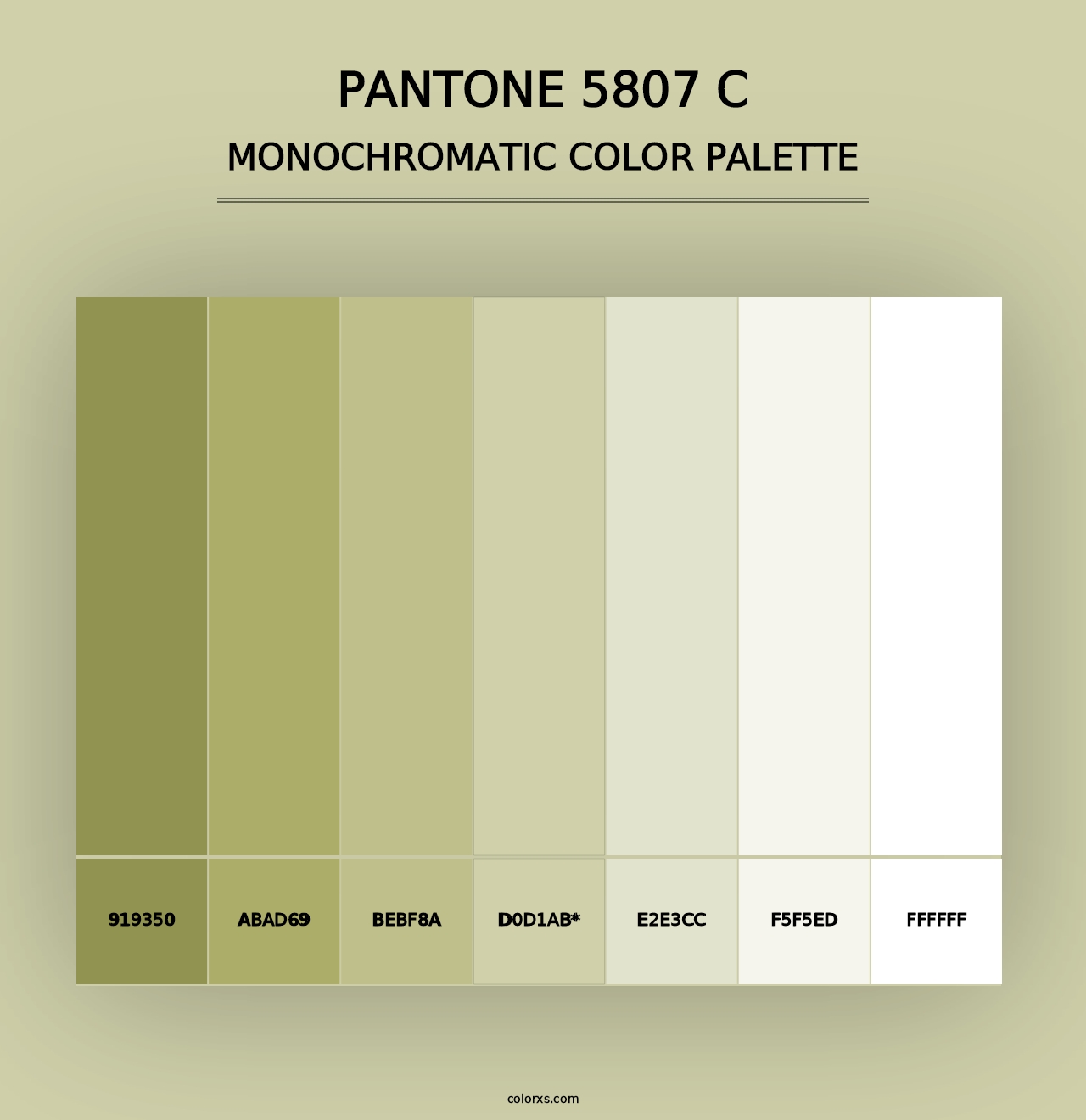 PANTONE 5807 C - Monochromatic Color Palette