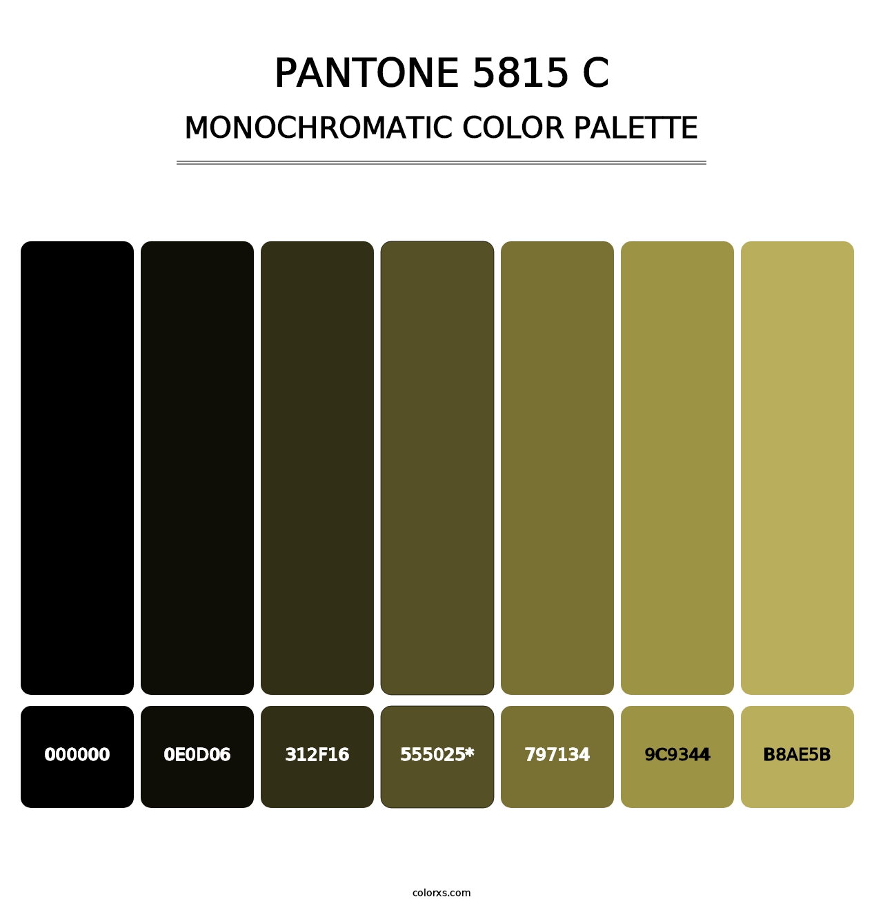 PANTONE 5815 C - Monochromatic Color Palette