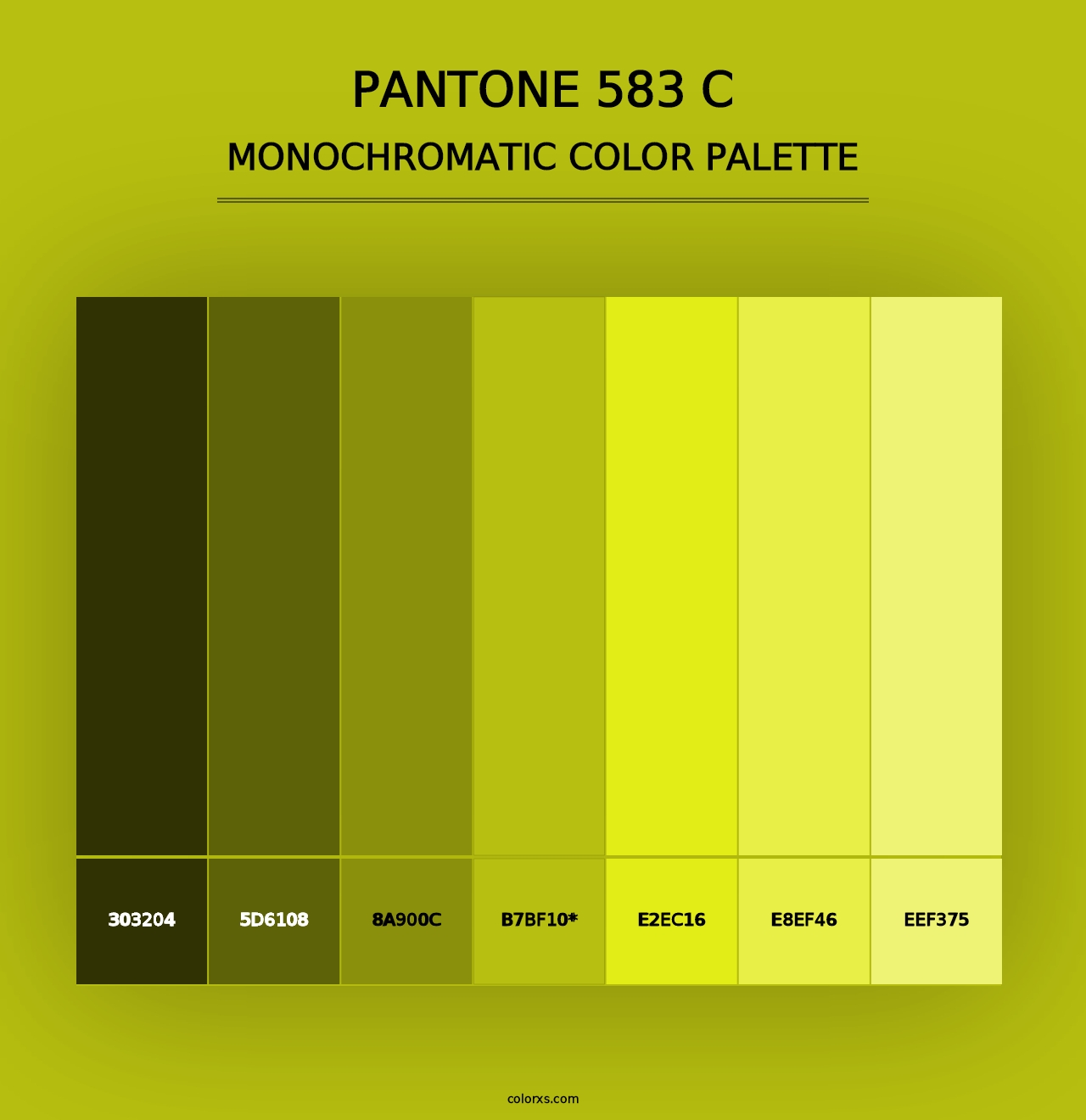 PANTONE 583 C - Monochromatic Color Palette