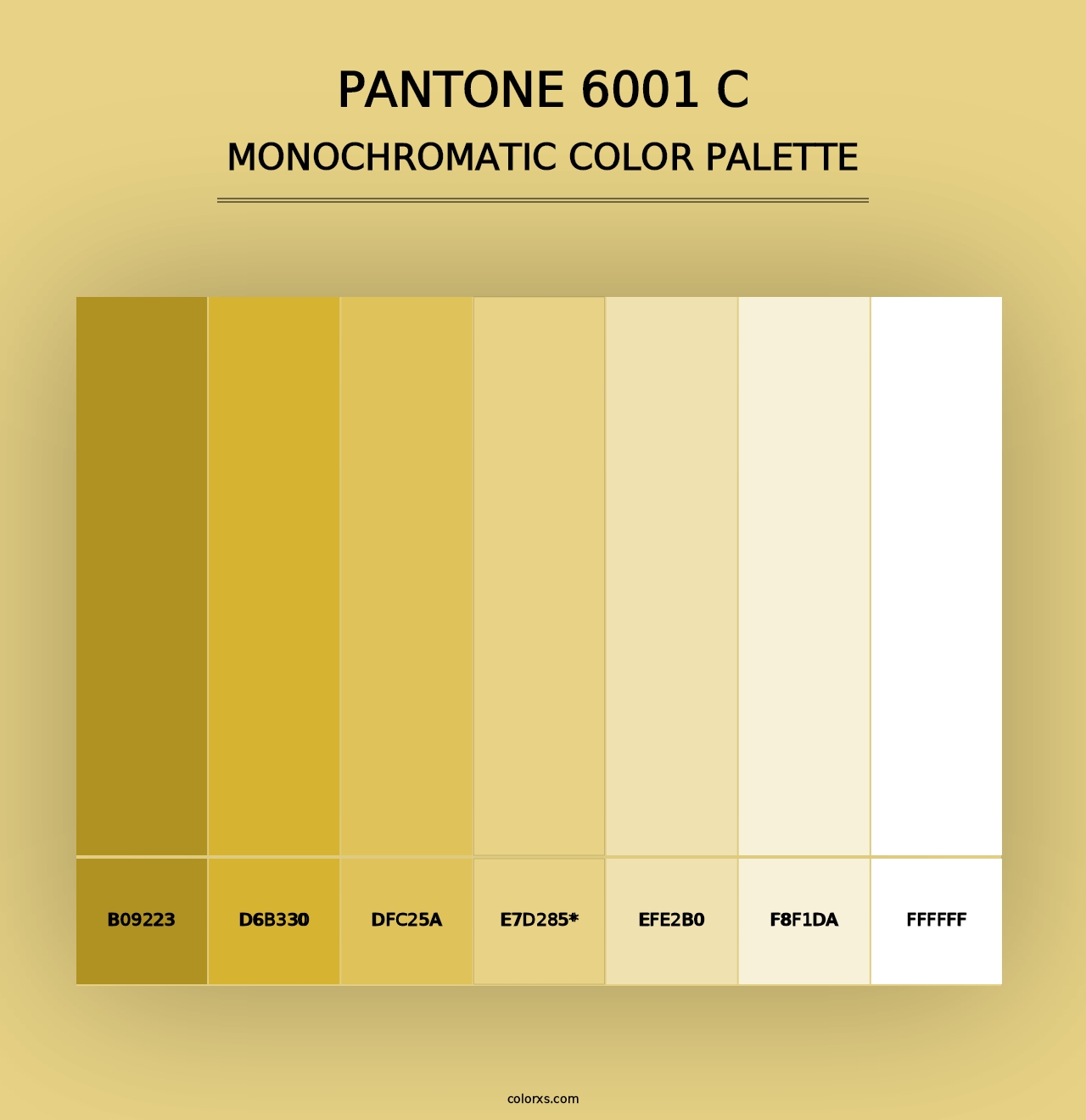 PANTONE 6001 C - Monochromatic Color Palette