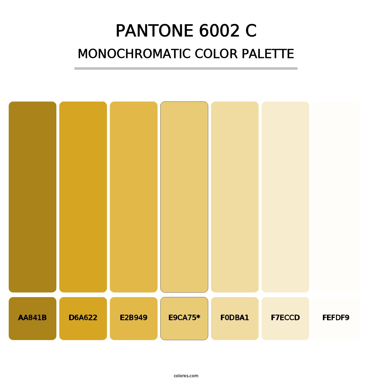 PANTONE 6002 C - Monochromatic Color Palette