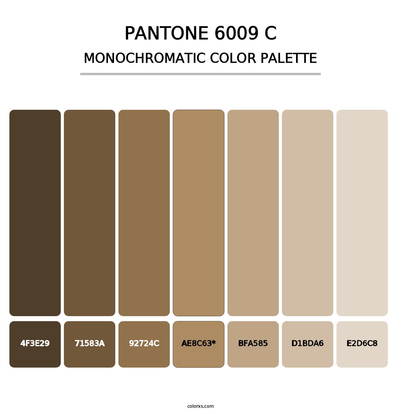 PANTONE 6009 C - Monochromatic Color Palette