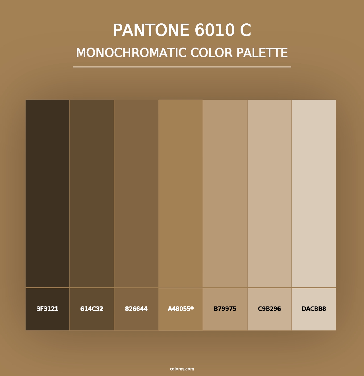 PANTONE 6010 C - Monochromatic Color Palette