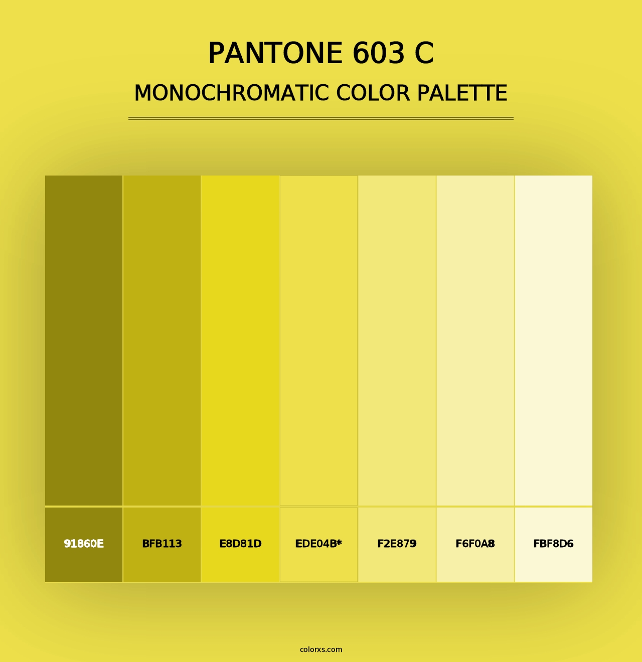 PANTONE 603 C - Monochromatic Color Palette