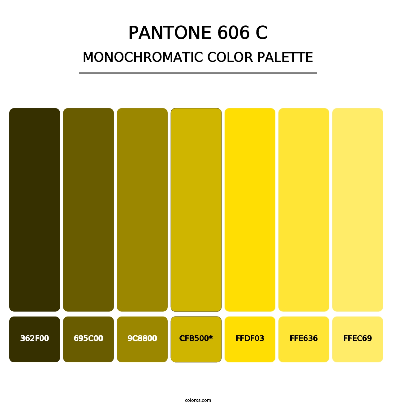 PANTONE 606 C - Monochromatic Color Palette