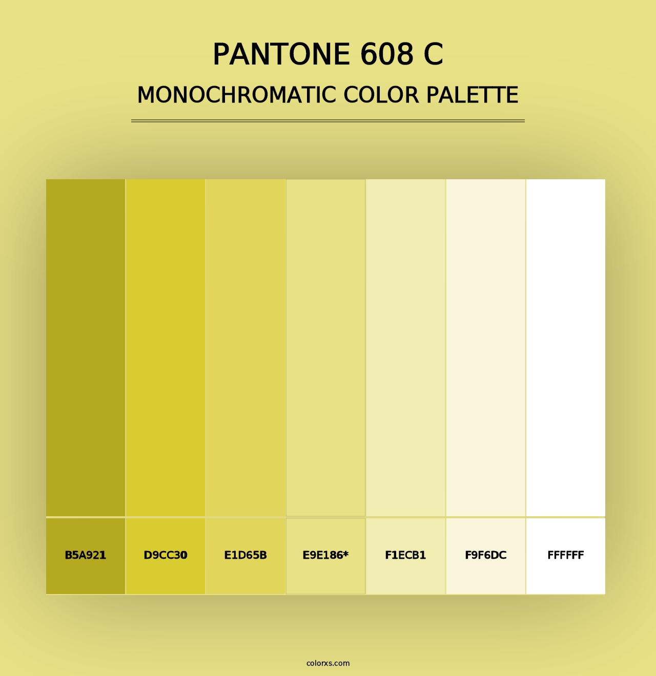 PANTONE 608 C - Monochromatic Color Palette