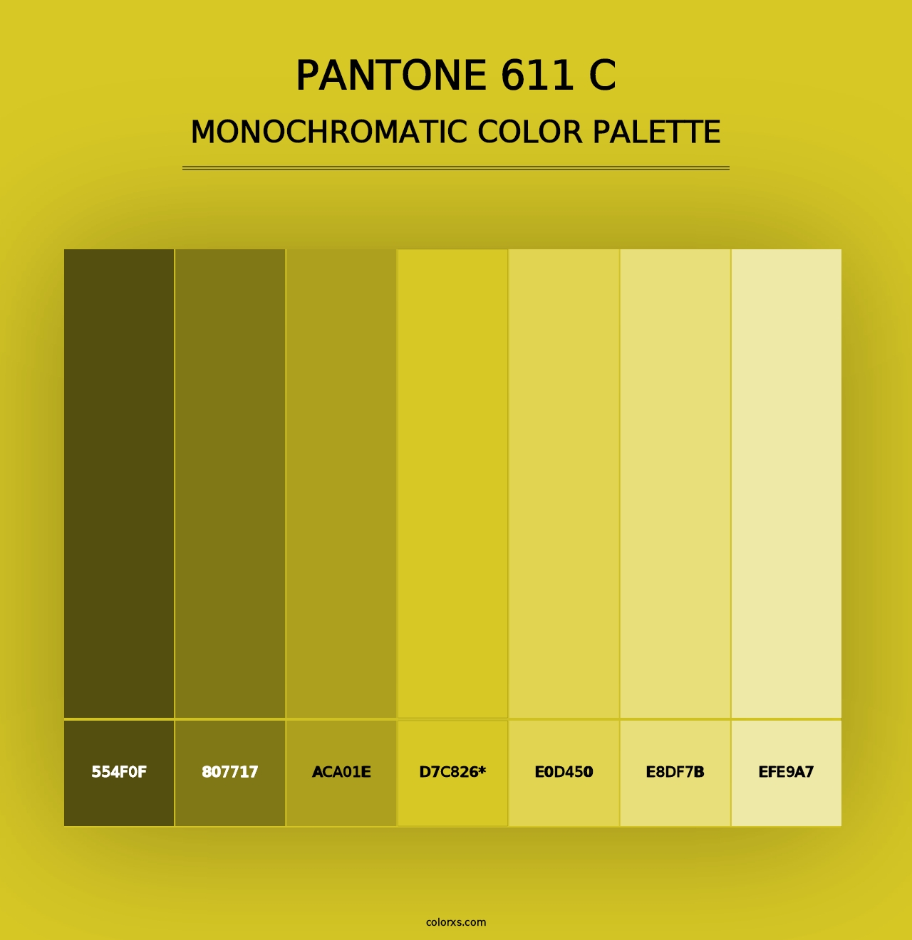 PANTONE 611 C - Monochromatic Color Palette