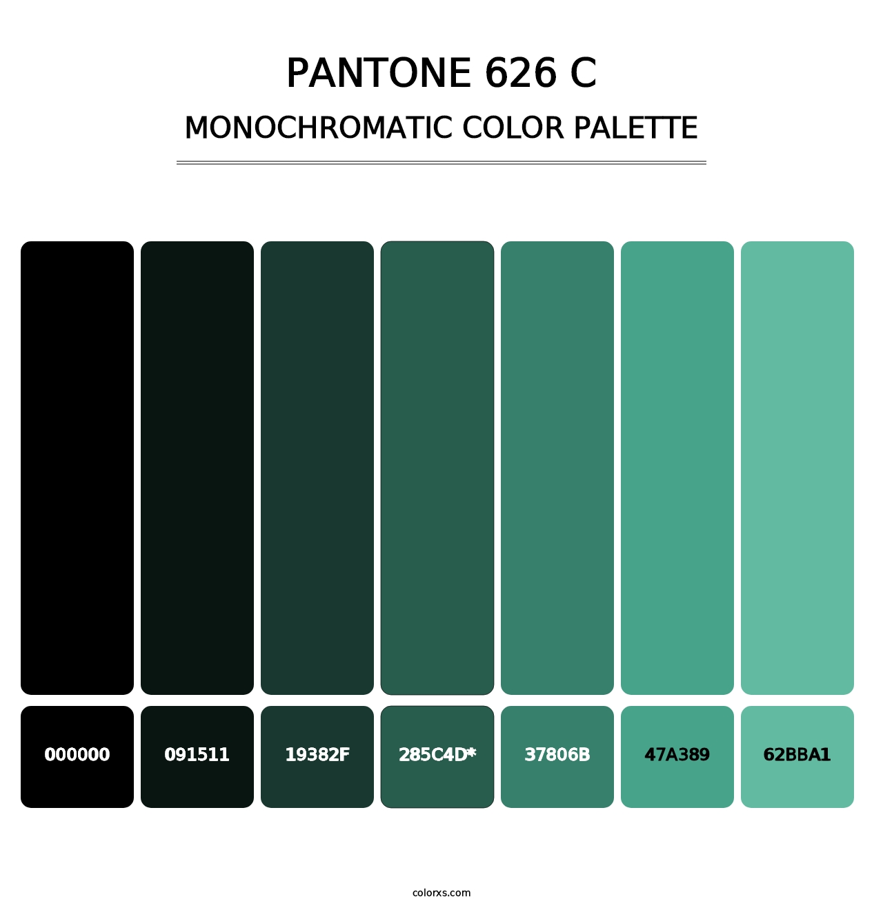PANTONE 626 C - Monochromatic Color Palette