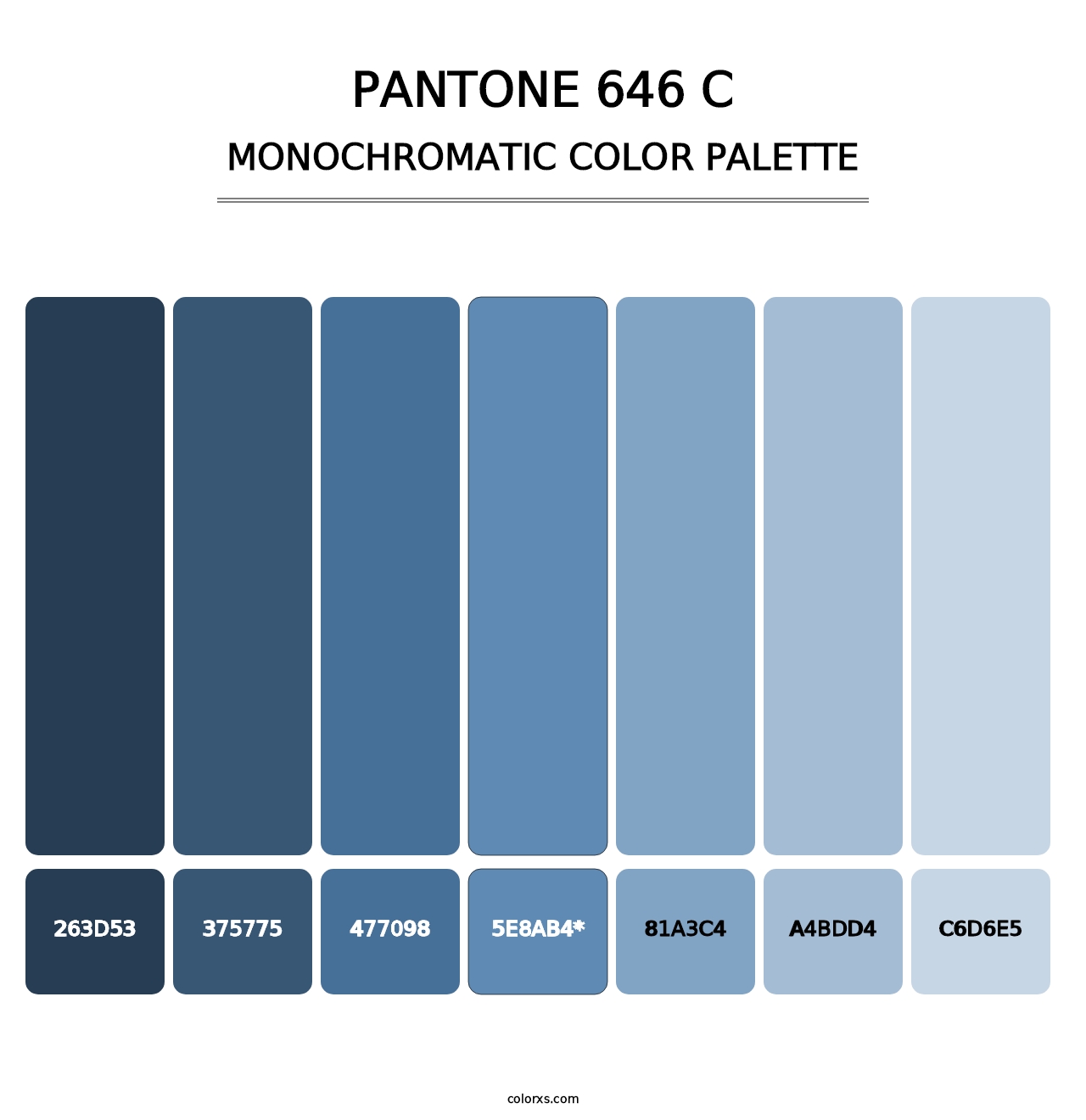 PANTONE 646 C - Monochromatic Color Palette