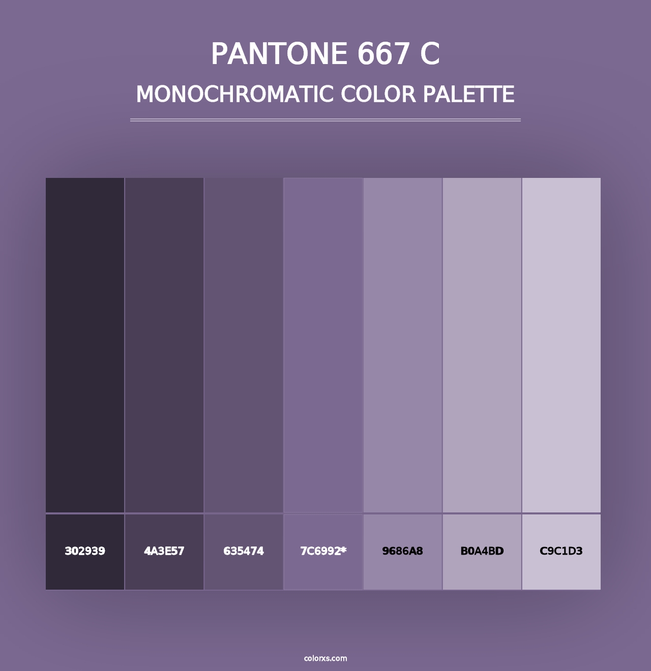 PANTONE 667 C - Monochromatic Color Palette