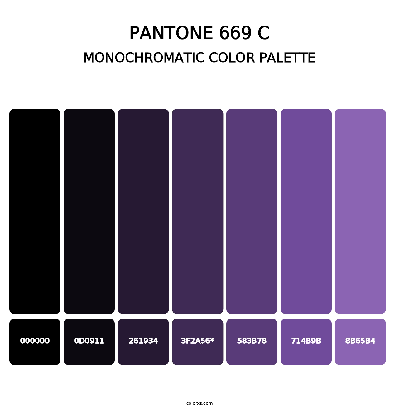 PANTONE 669 C - Monochromatic Color Palette