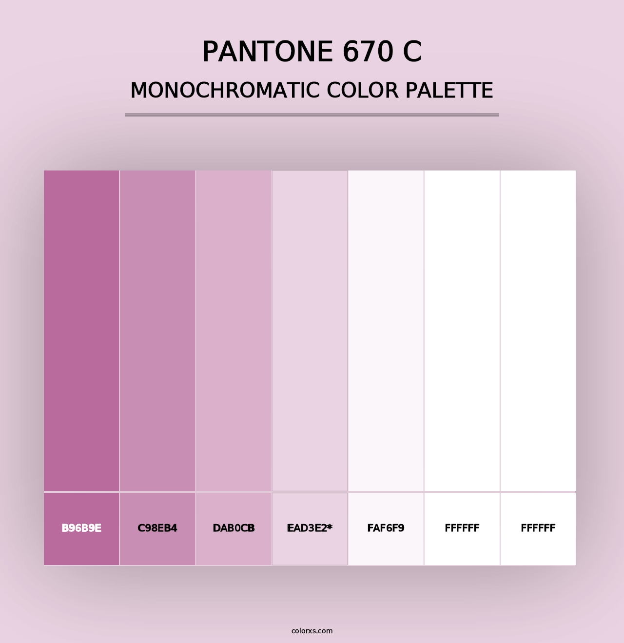 PANTONE 670 C - Monochromatic Color Palette