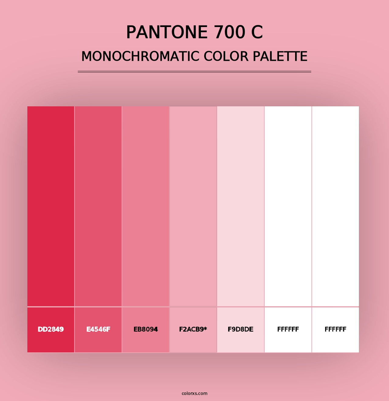 PANTONE 700 C - Monochromatic Color Palette