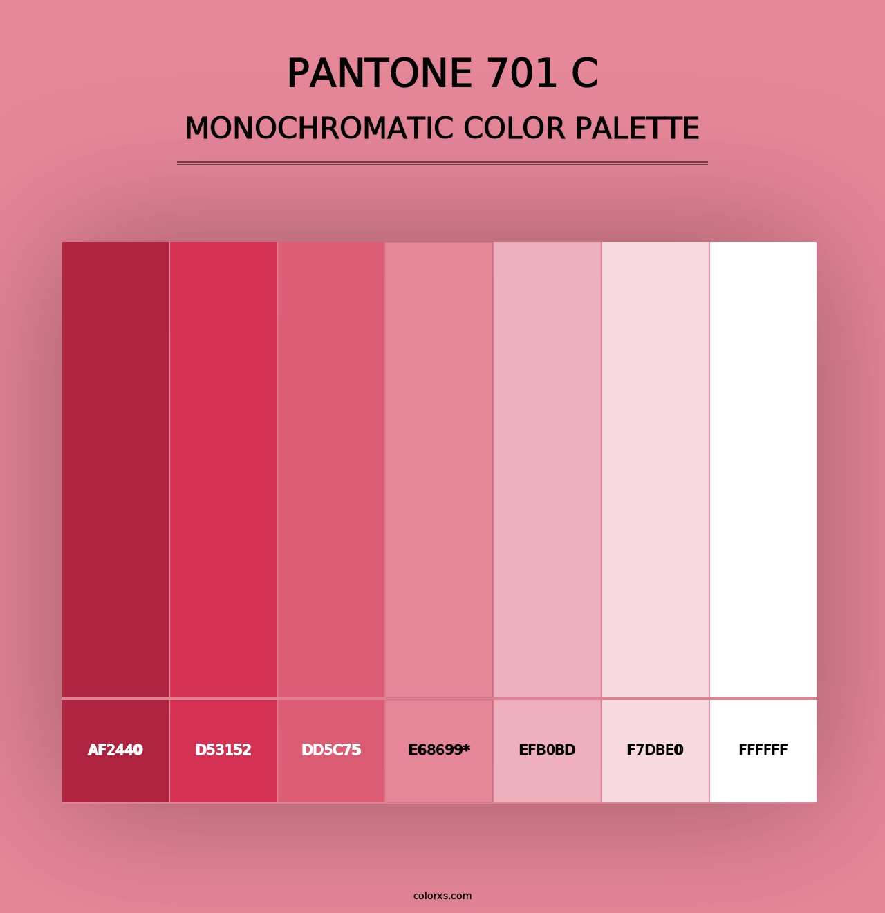 PANTONE 701 C - Monochromatic Color Palette