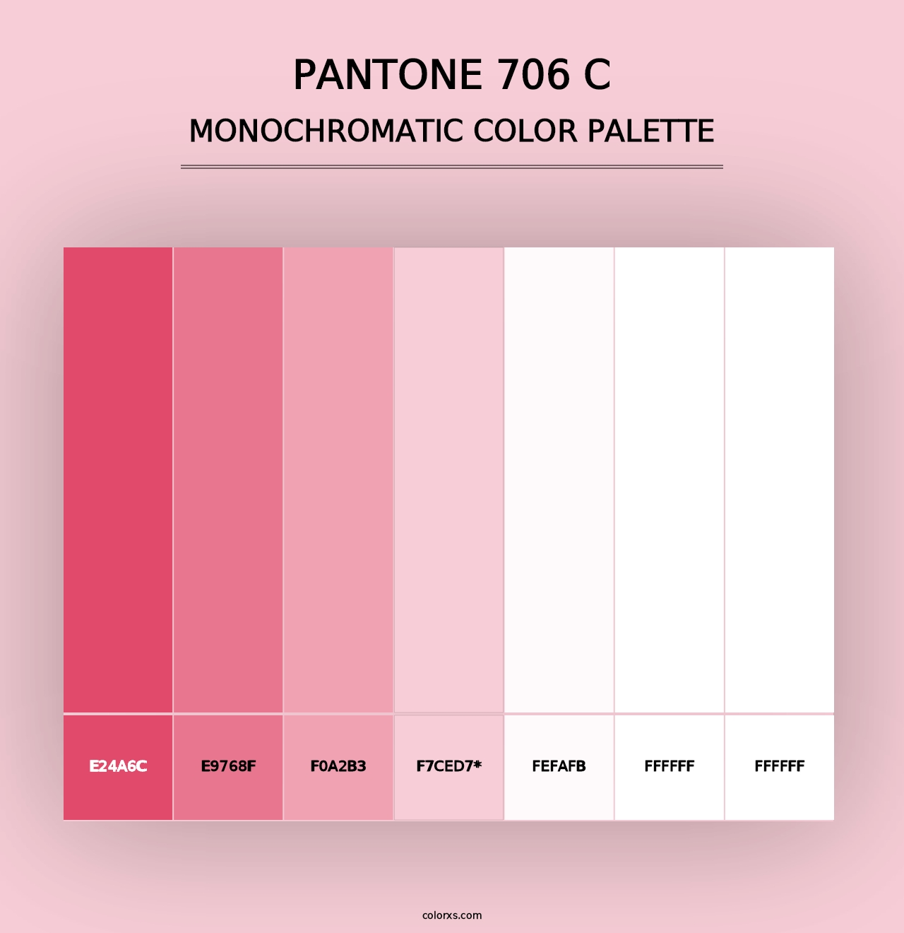 PANTONE 706 C - Monochromatic Color Palette