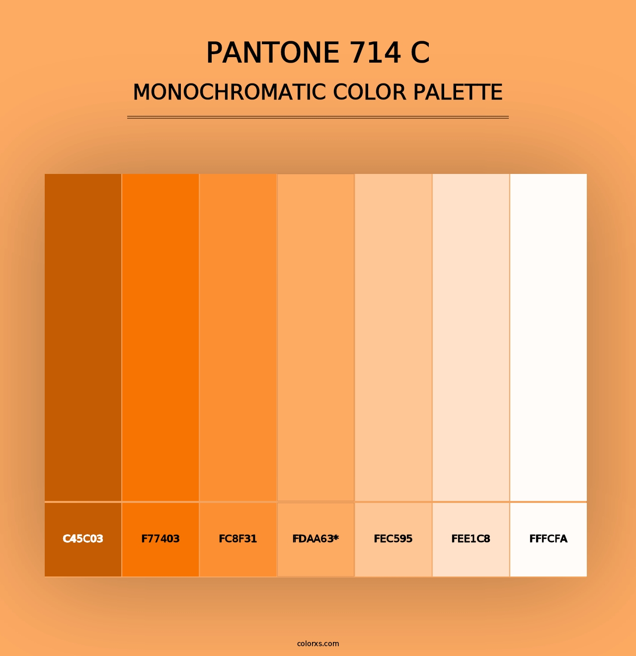 PANTONE 714 C - Monochromatic Color Palette