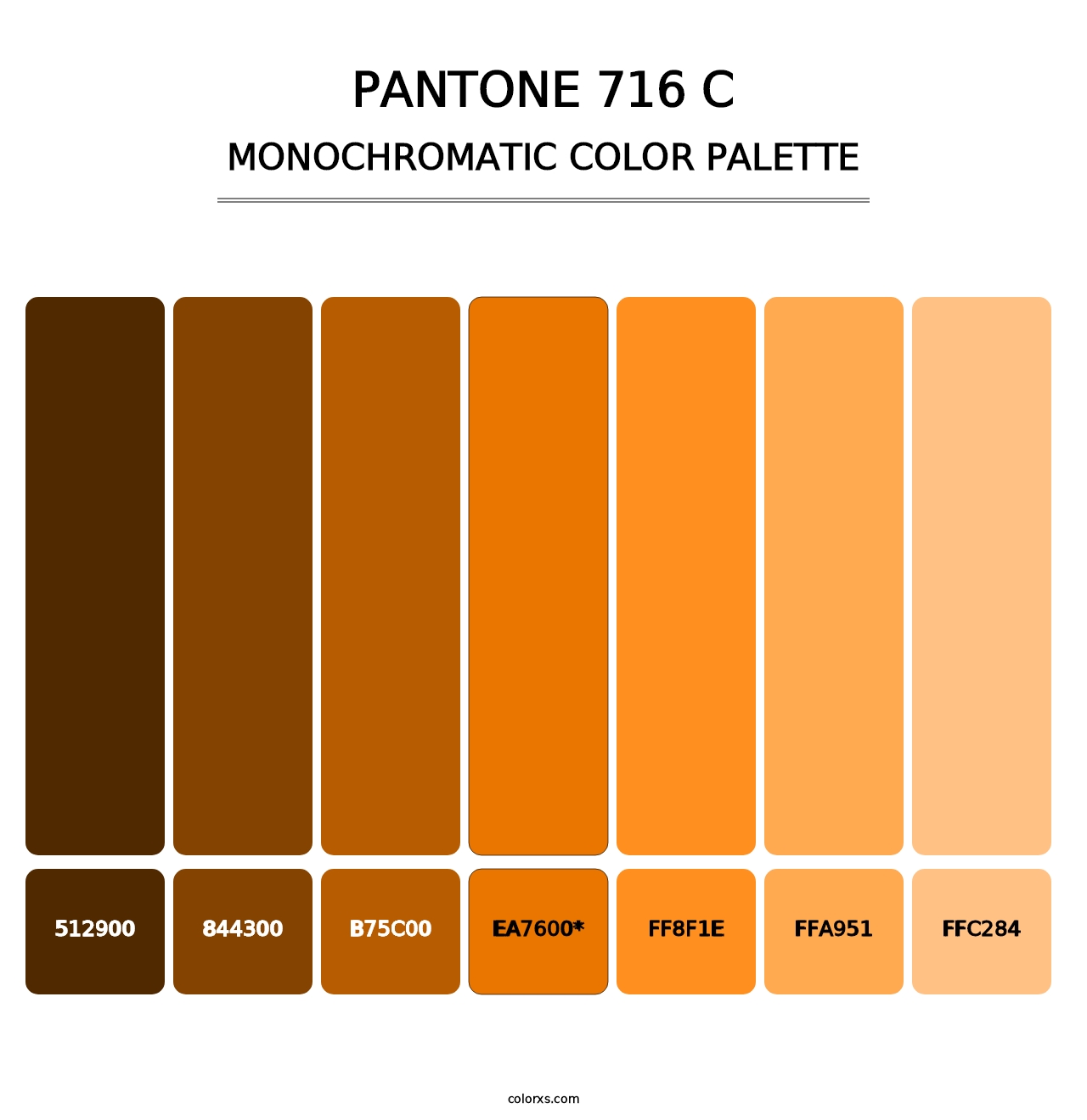 PANTONE 716 C - Monochromatic Color Palette