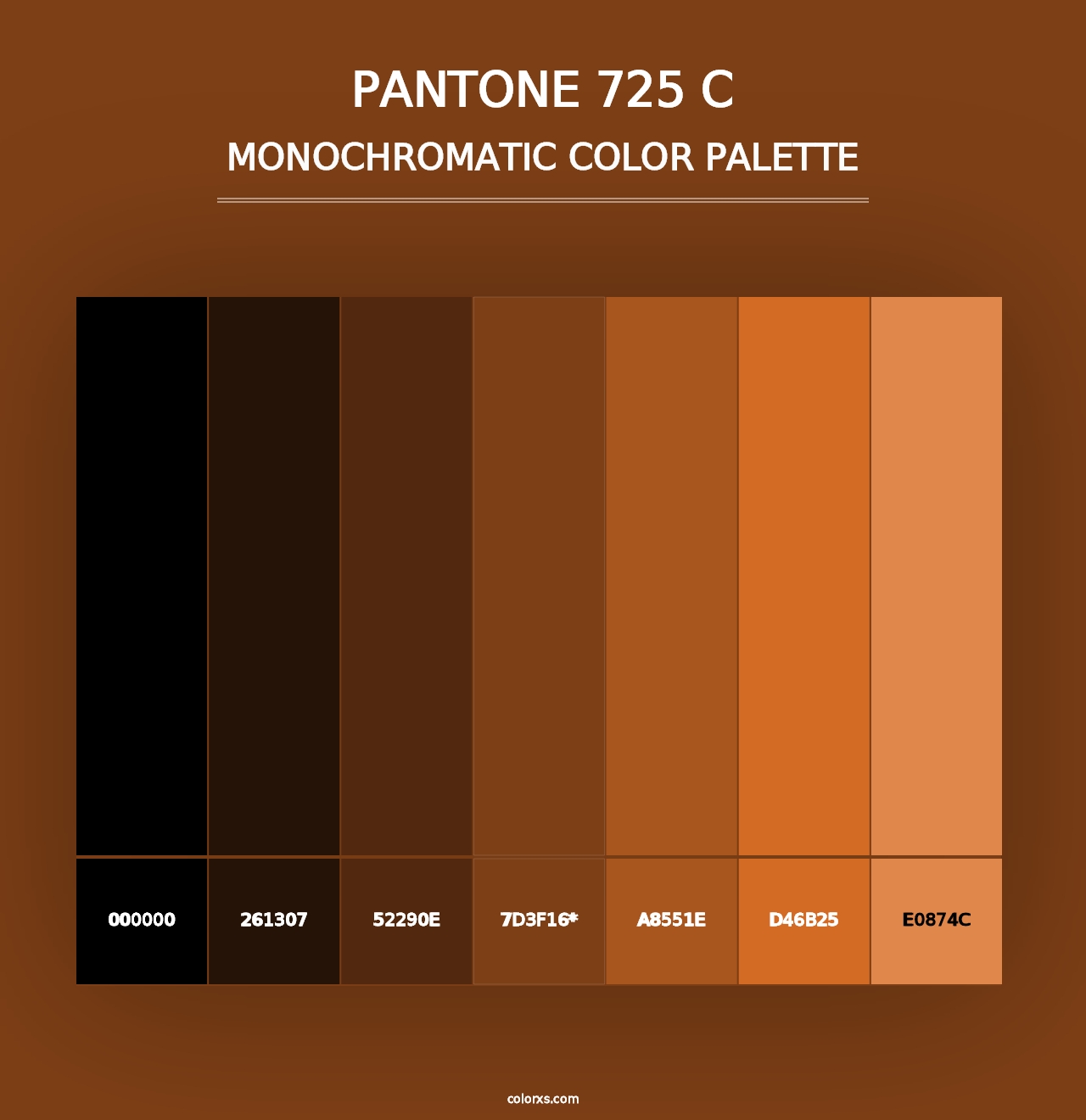 PANTONE 725 C - Monochromatic Color Palette