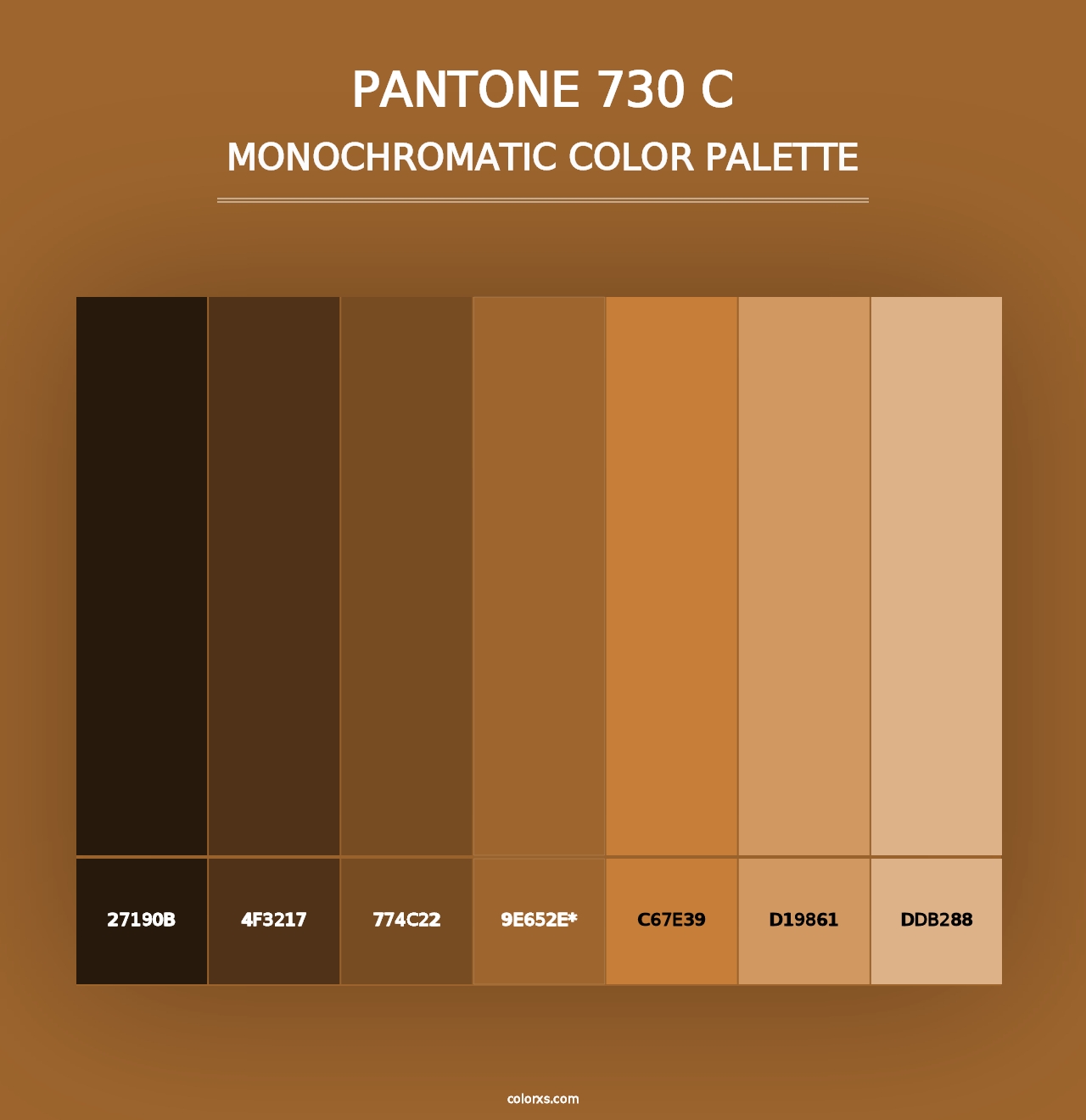 PANTONE 730 C - Monochromatic Color Palette