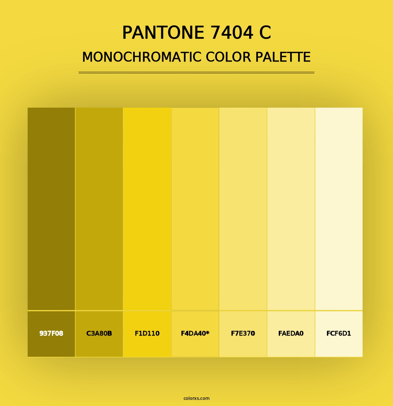 PANTONE 7404 C - Monochromatic Color Palette