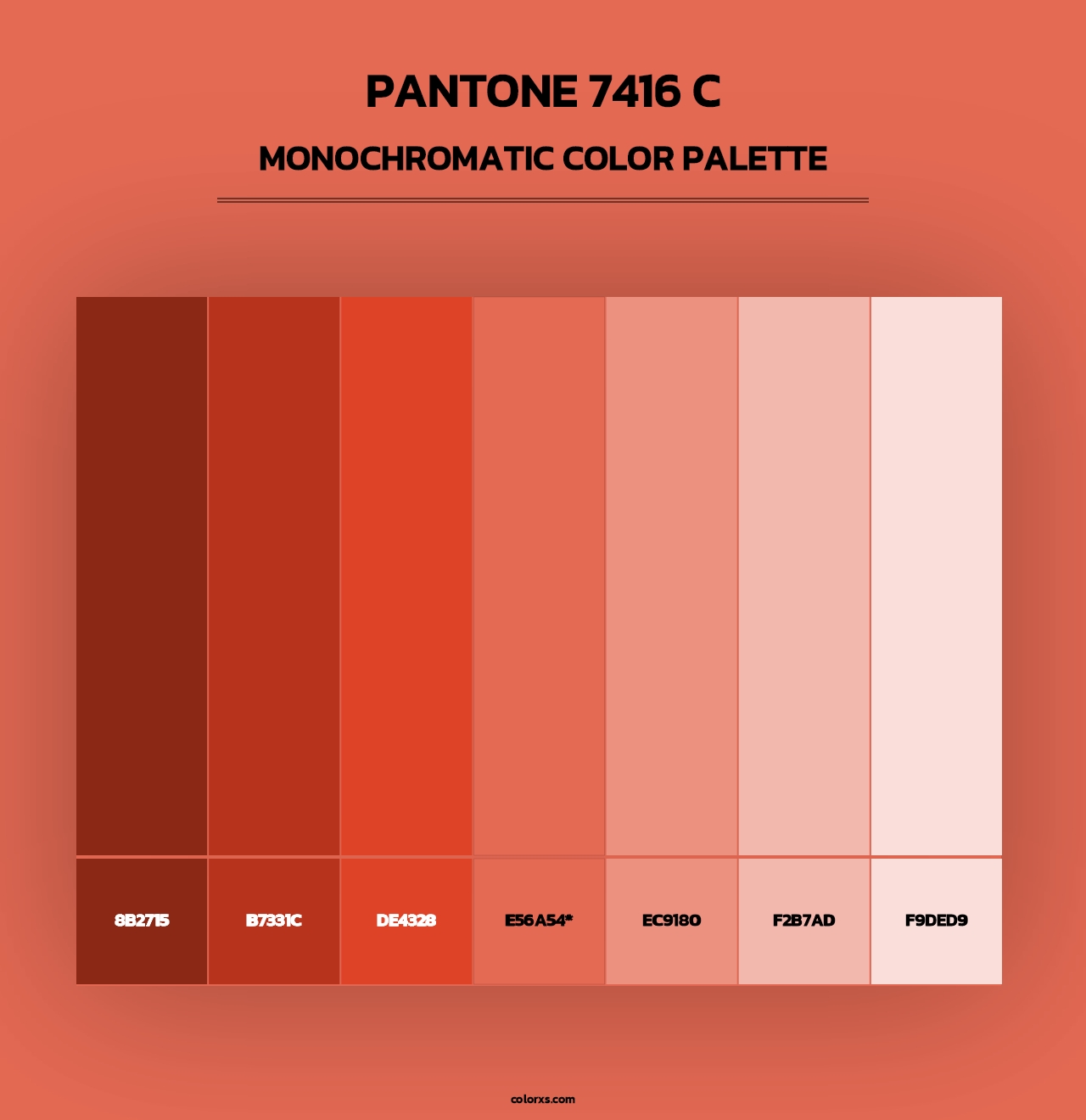 PANTONE 7416 C - Monochromatic Color Palette