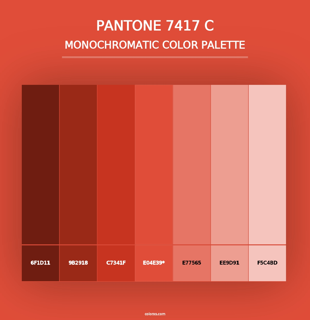 PANTONE 7417 C - Monochromatic Color Palette